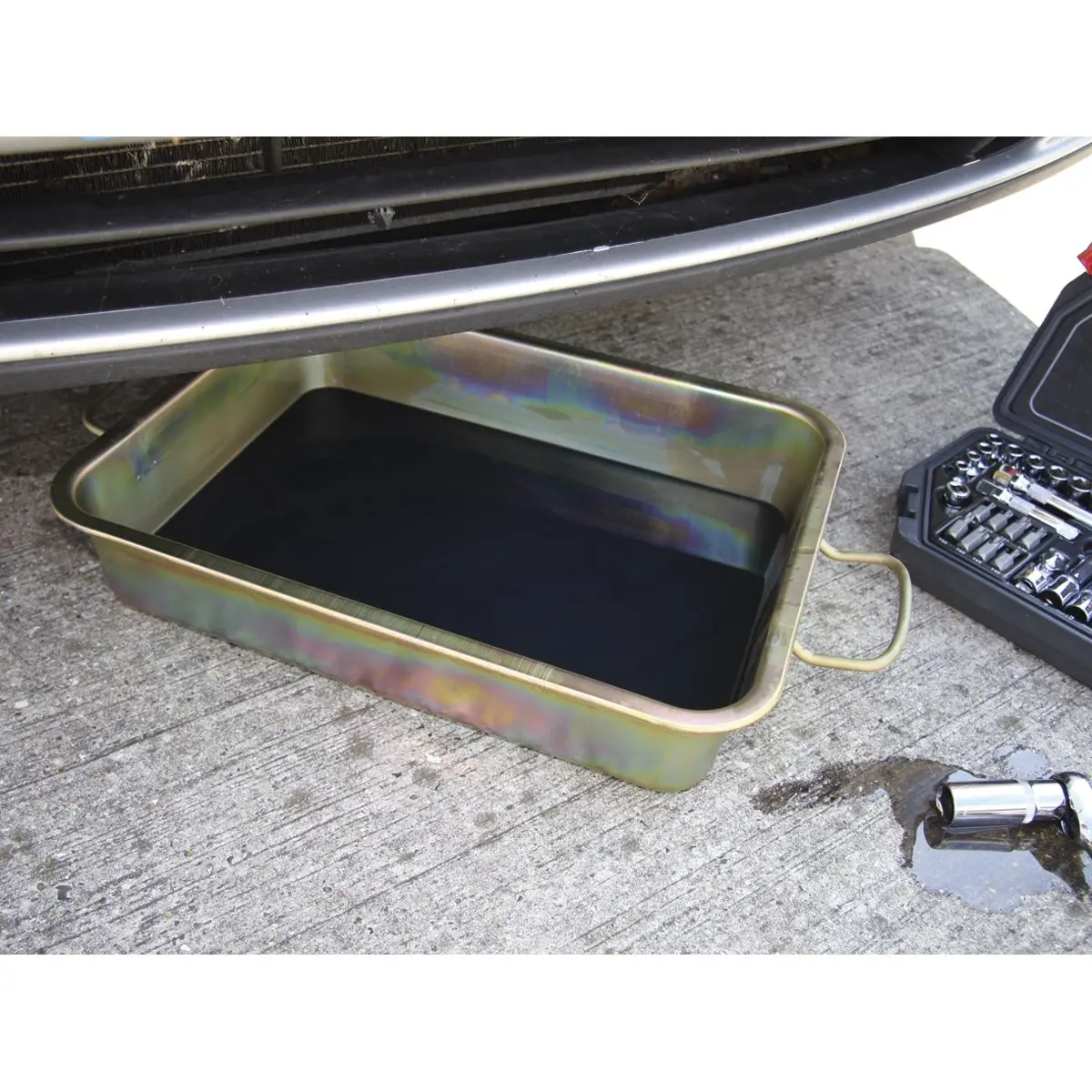 Sealey Metal Drain Pan 9L - Image 3