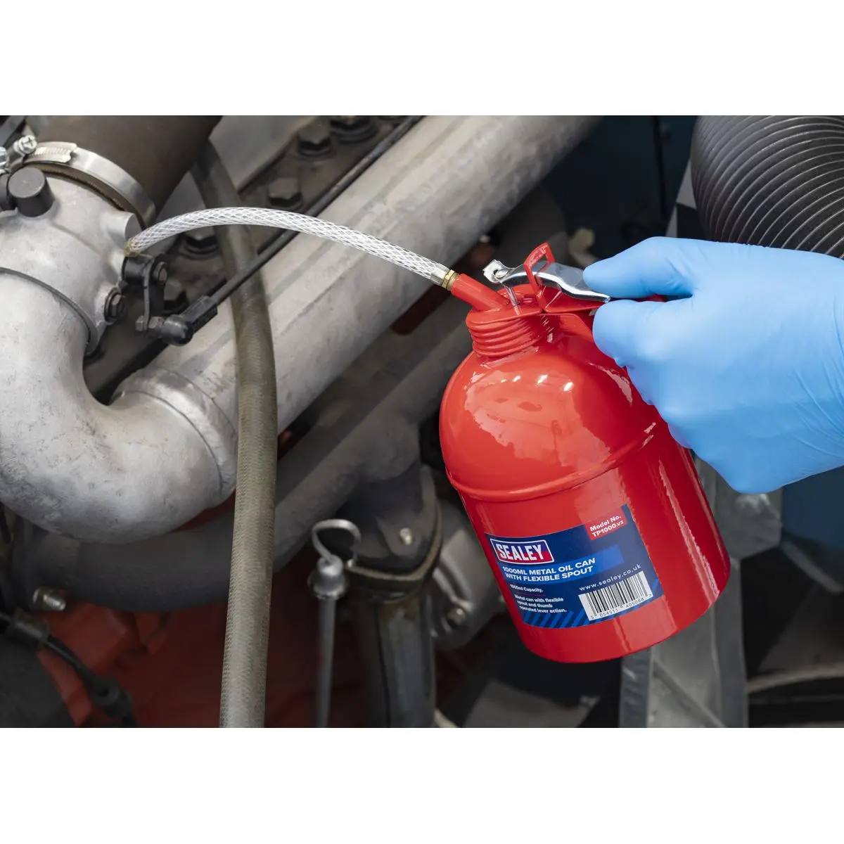 Sealey Metal Oil Can Flexible Spout 1000ml - Image 8