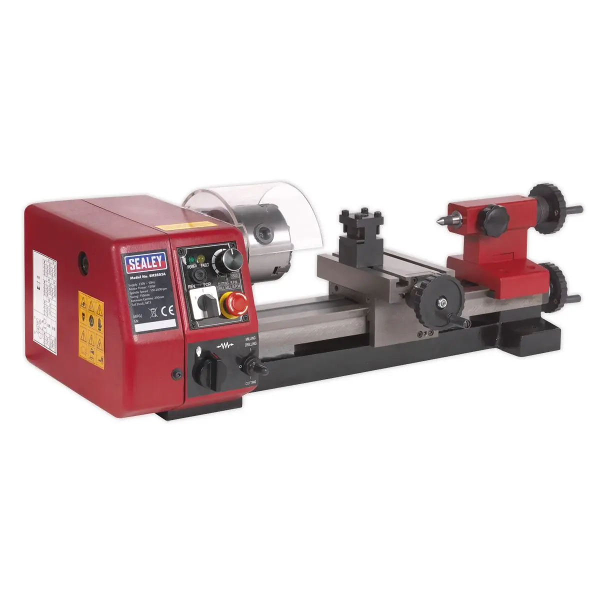 Sealey Metalworking Mini Lathe 250mm - Image 2