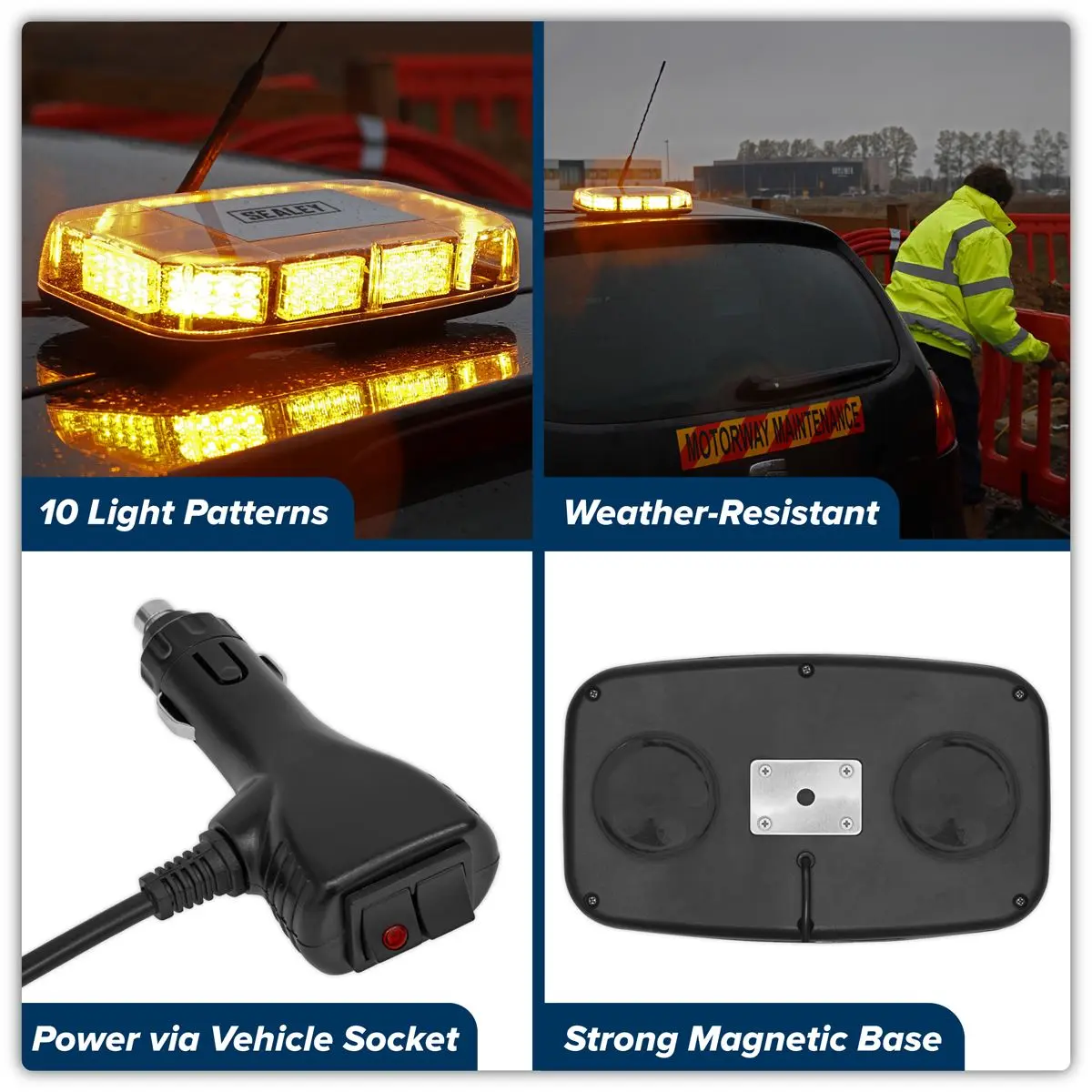 Sealey Mini Light Bar 50W SMD LED 12/24V Magnetic Base - Image 13