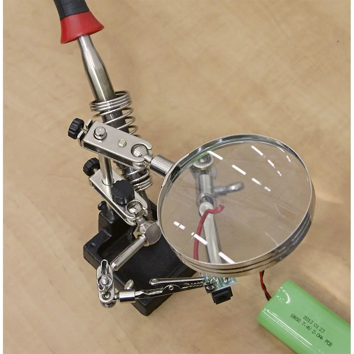Sealey Mini Robot Soldering Stand with Magnifier & Iron Holder - Image 4
