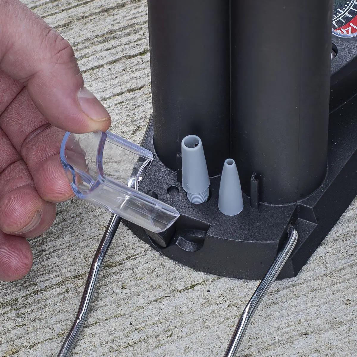 Sealey Mini Twin Barrel Bicycle Foot Pump - Image 6