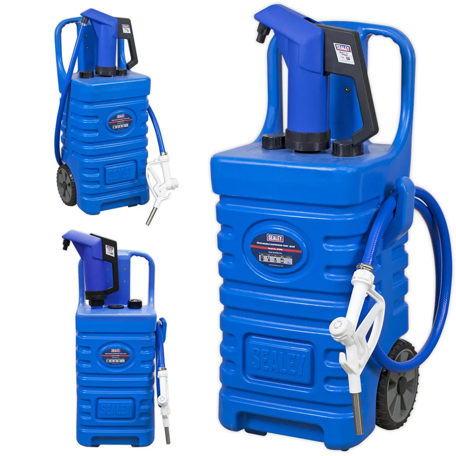 Sealey Mobile Dispensing Tank 55 Litre with AdBlue Pump Blue - Image 2