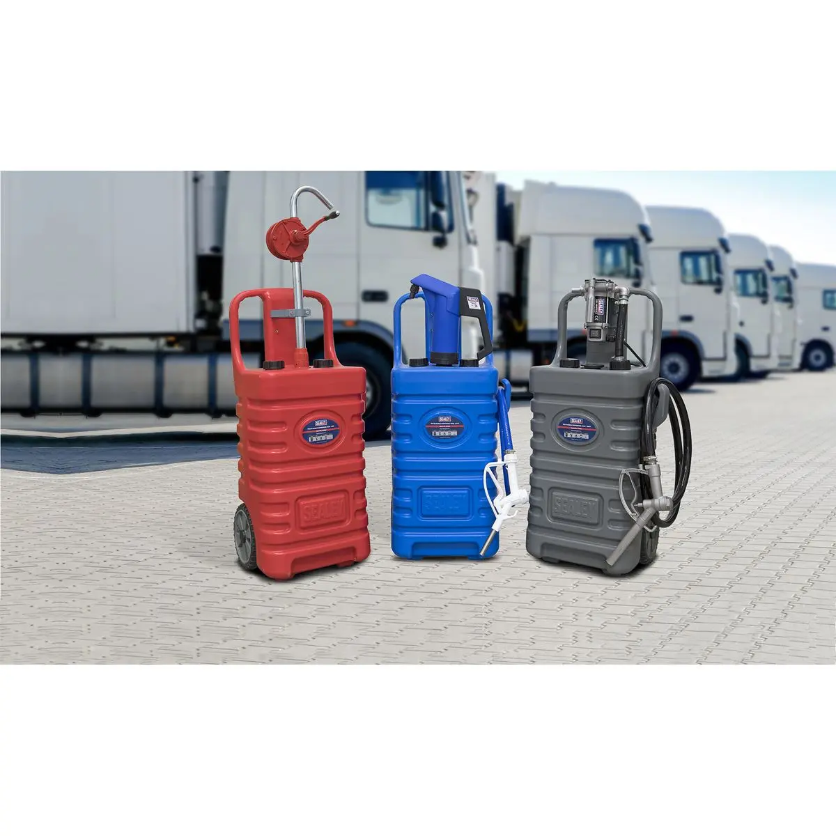Sealey Mobile Dispensing Tank 55L with Oil Rotary Pump - Red - Image 2