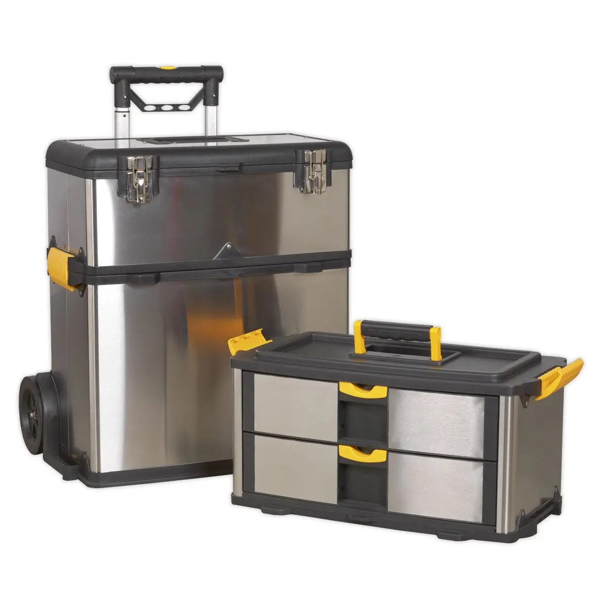Sealey Mobile Stainless Steel/Composite Toolbox - 3 Compartment - Image 4