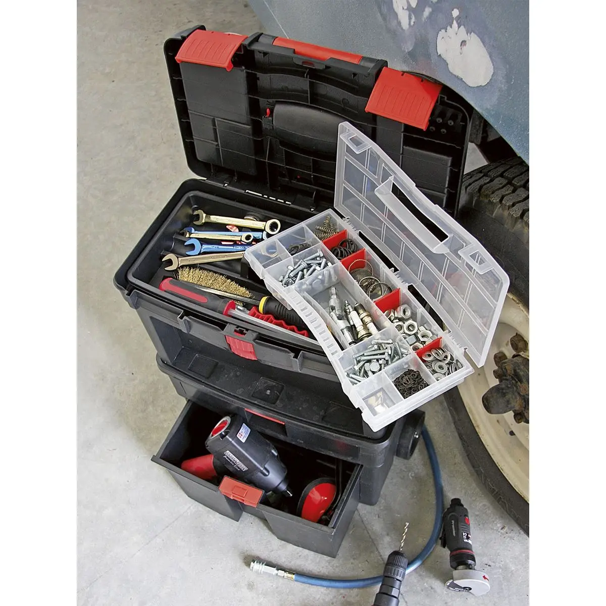 Sealey Mobile Toolbox with Tote Tray & Removable Assortment Box - Image 3