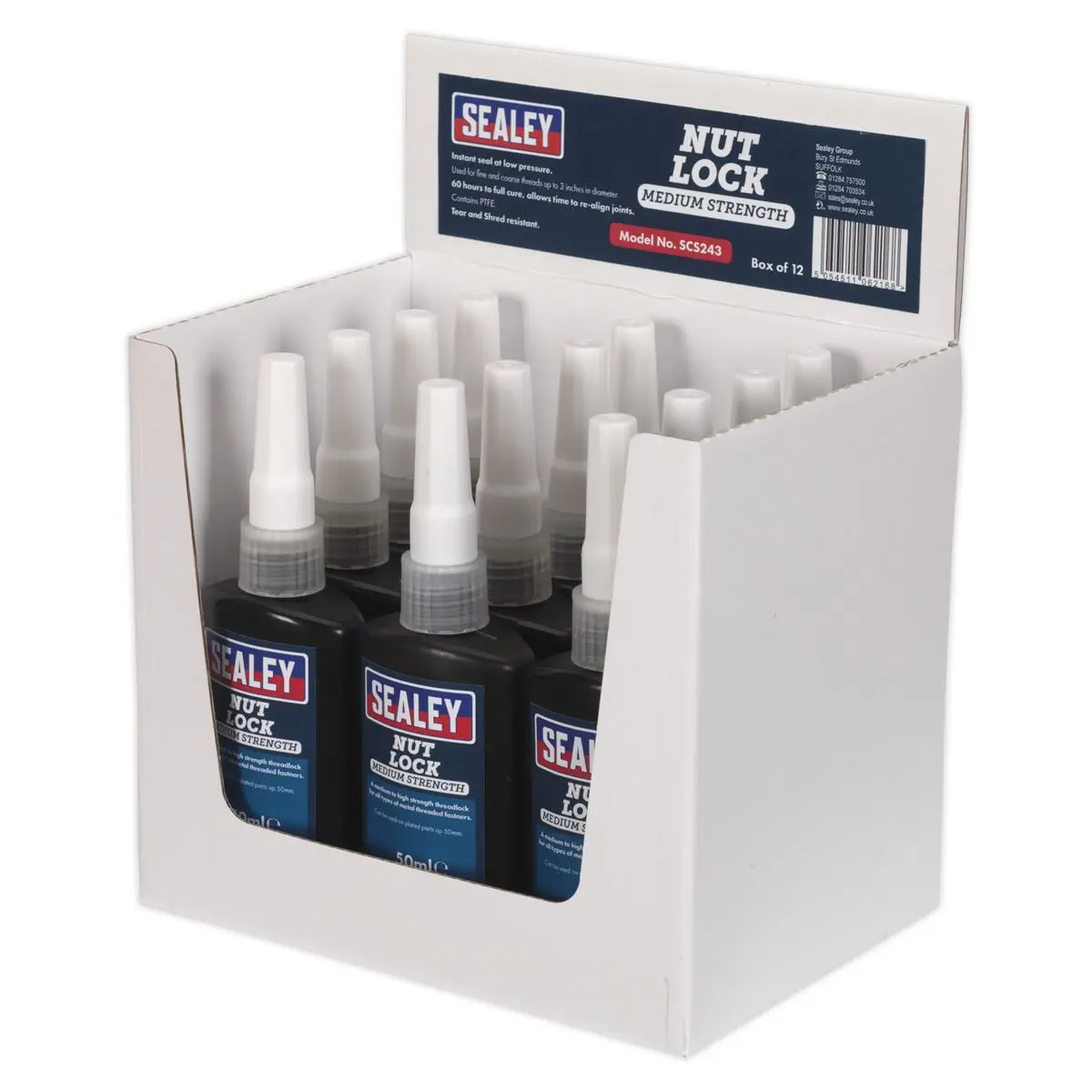 Sealey Nut Lock Medium Strength 50ml Pack of 12 - Image 2