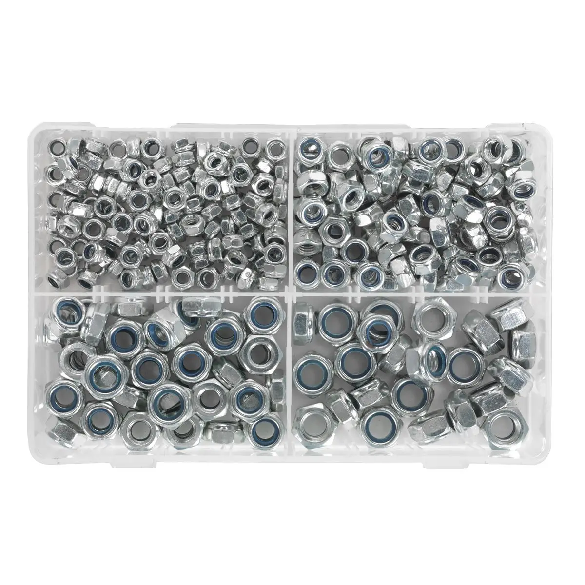 Sealey Nylon Locknut Assortment 300pc M6-M12 Metric - Image 3