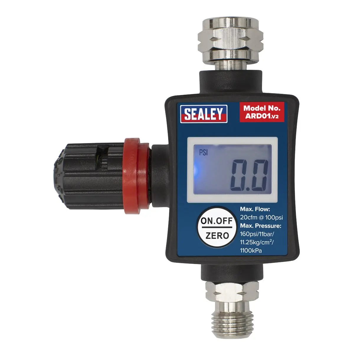 Sealey On Gun Digital Air Pressure Regulator Gauge Spray Tool LED Display - Image 3