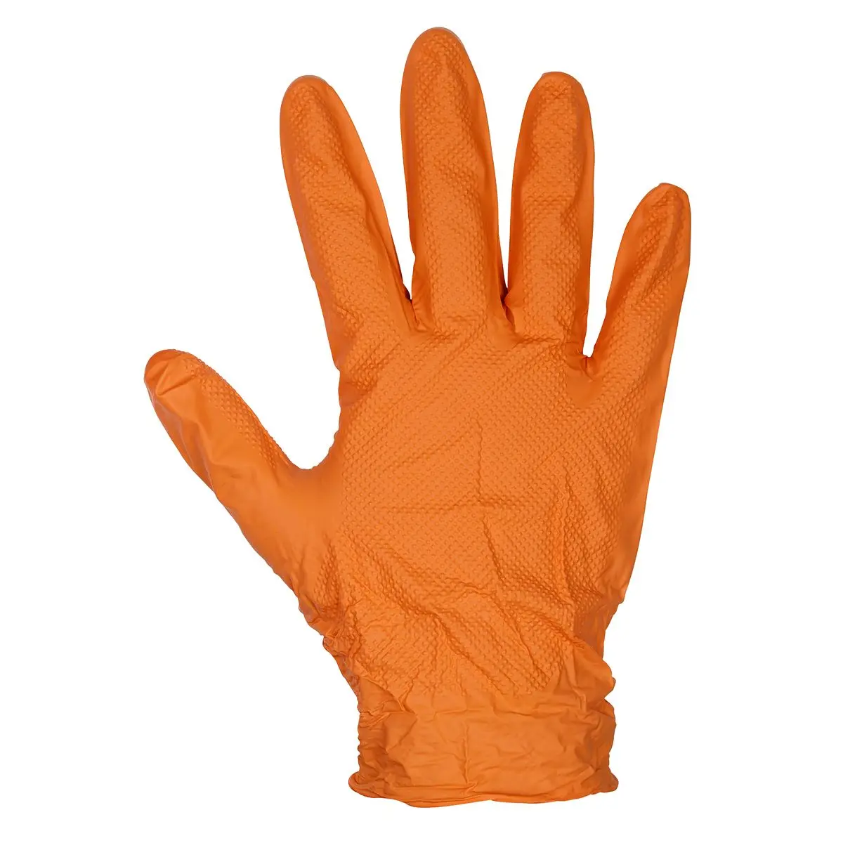 Sealey Orange Diamond Grip Extra-Thick Nitrile Powder- Free Gloves Large - Pack of 50 - Image 2