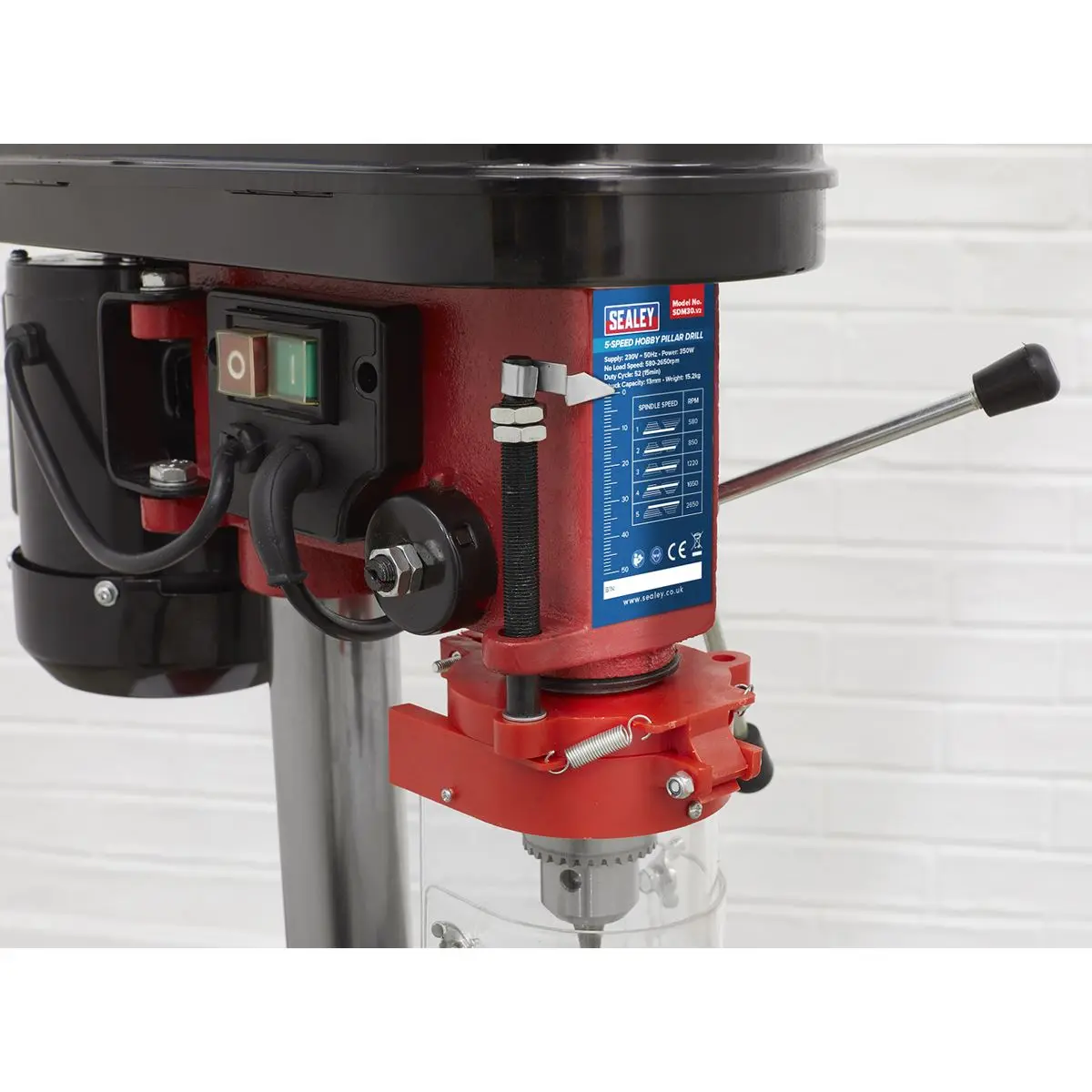 Sealey Pillar Drill 5-Speed Model 350W/230V - Image 6