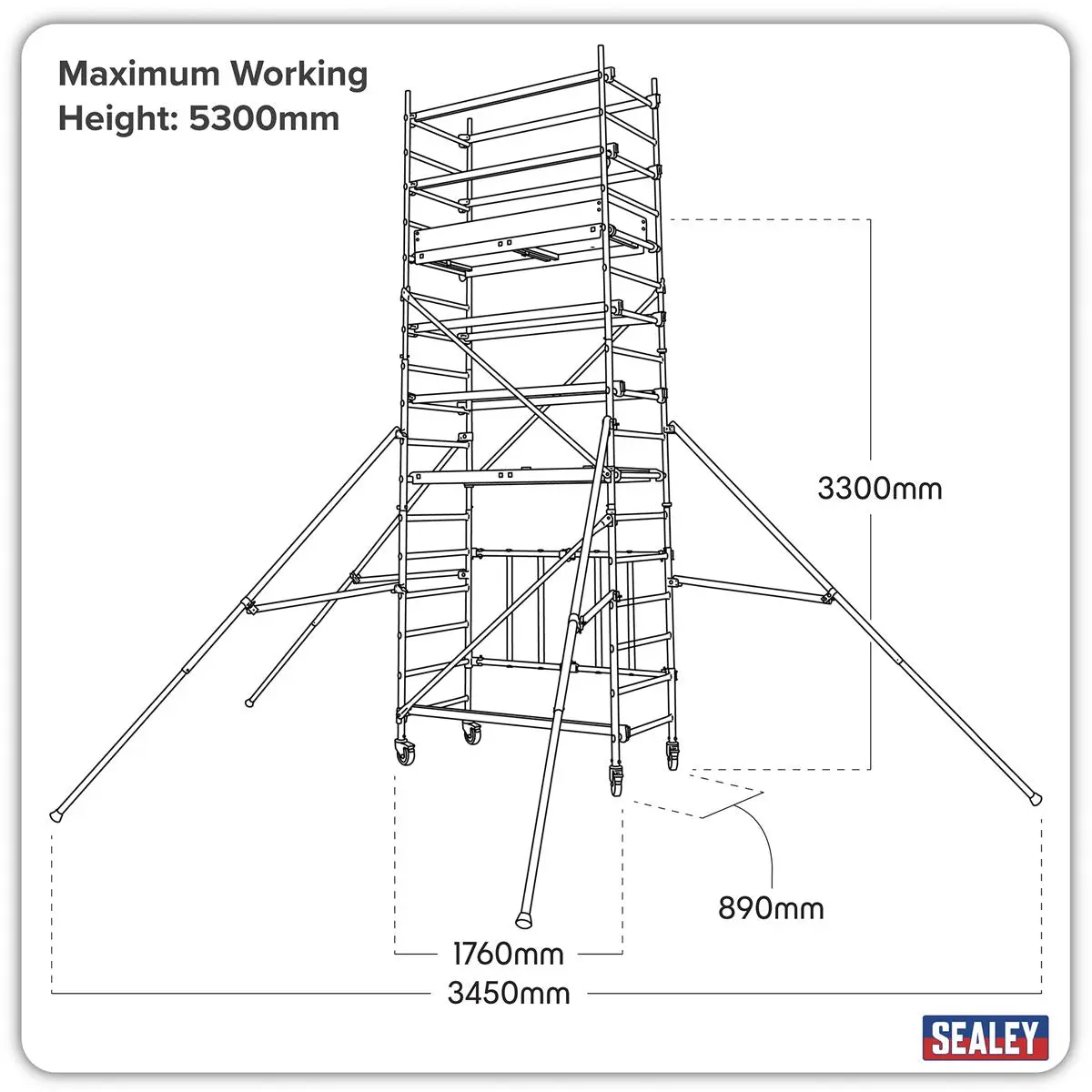 Sealey Platform Scaffold Tower Extension Pack 3 EN 1004-1 - Image 5