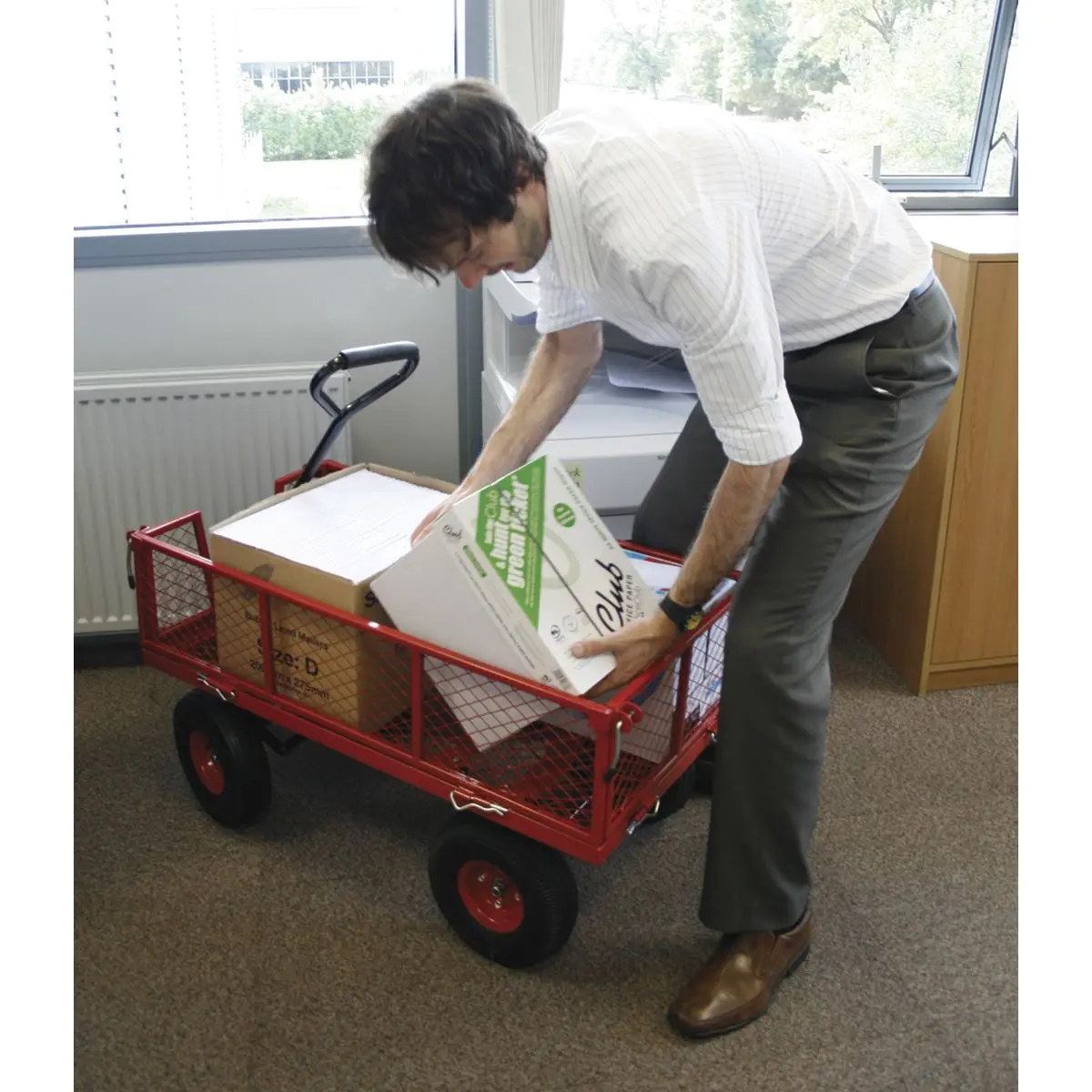 Sealey Platform Truck with Removable Sides Pneumatic Tyres 200kg Capacity - Image 2