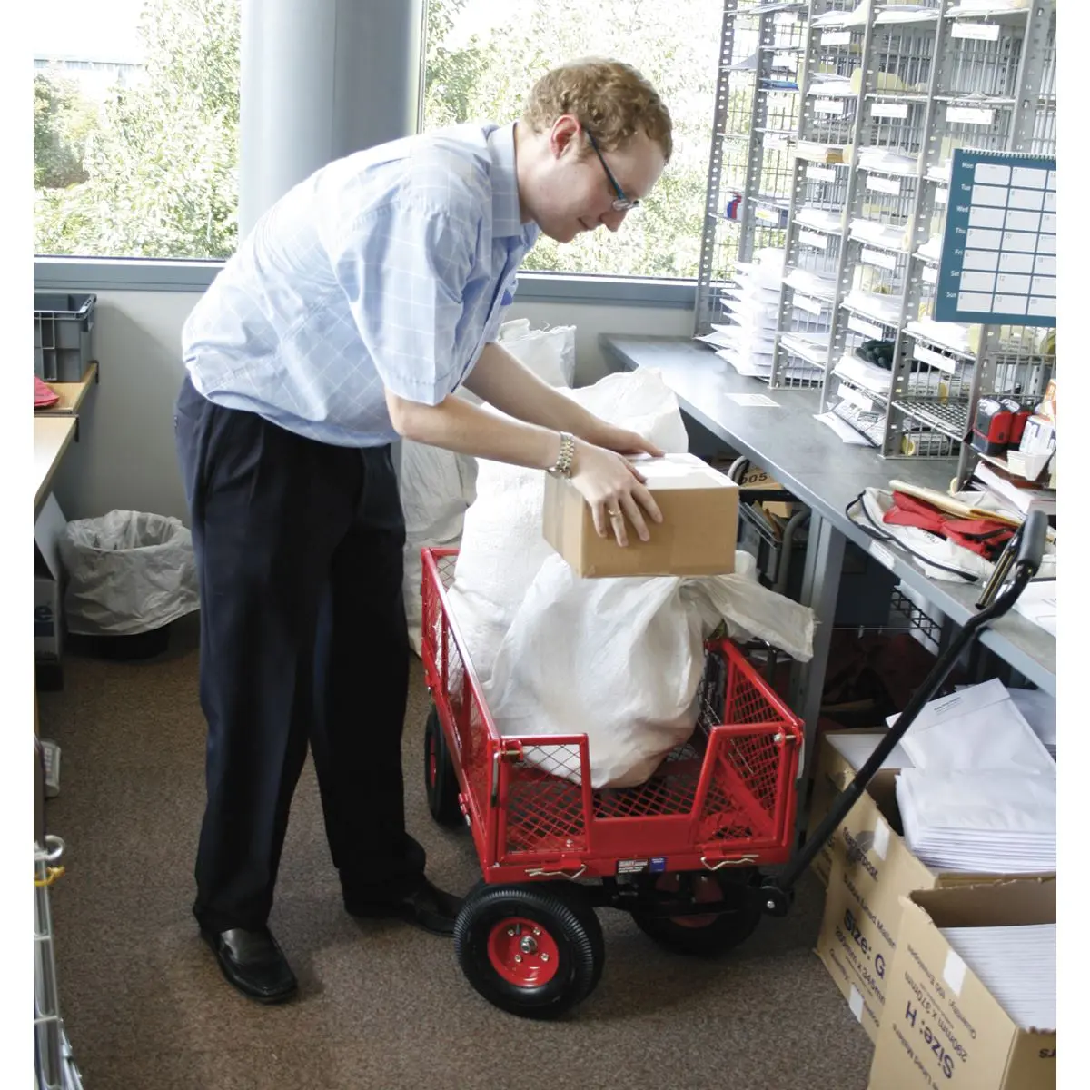 Sealey Platform Truck with Removable Sides Pneumatic Tyres 200kg Capacity - Image 4