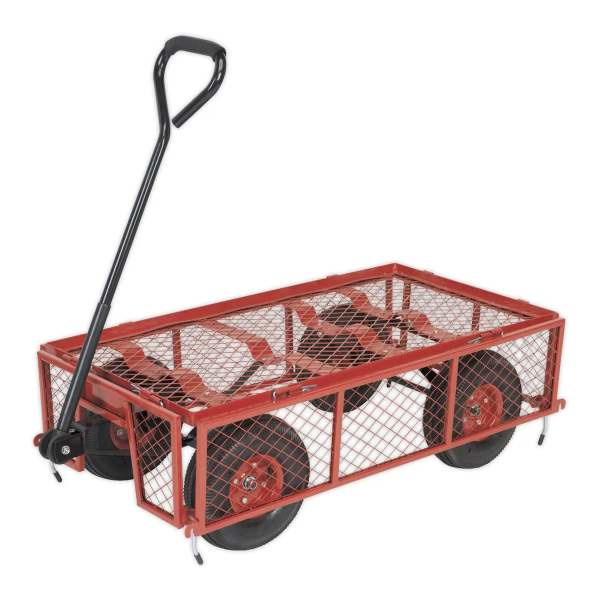 Sealey Platform Truck with Removable Sides Pneumatic Tyres 200kg Capacity - Image 5