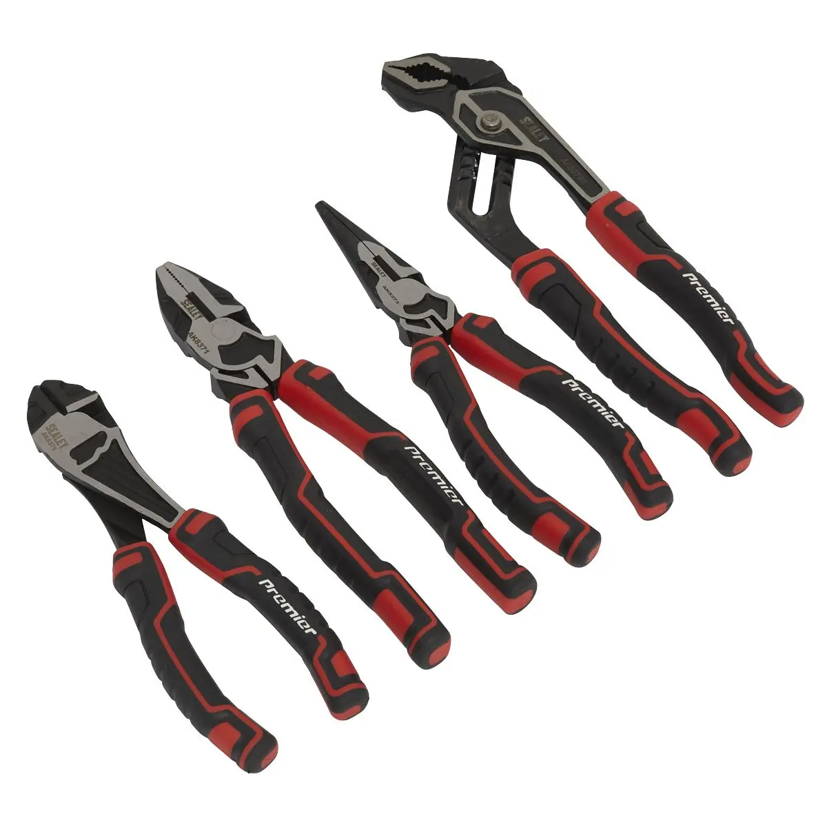 Sealey Pliers Set High Leverage 4 Piece Side Cutters Combination Long Nose Water Pump - Image 3