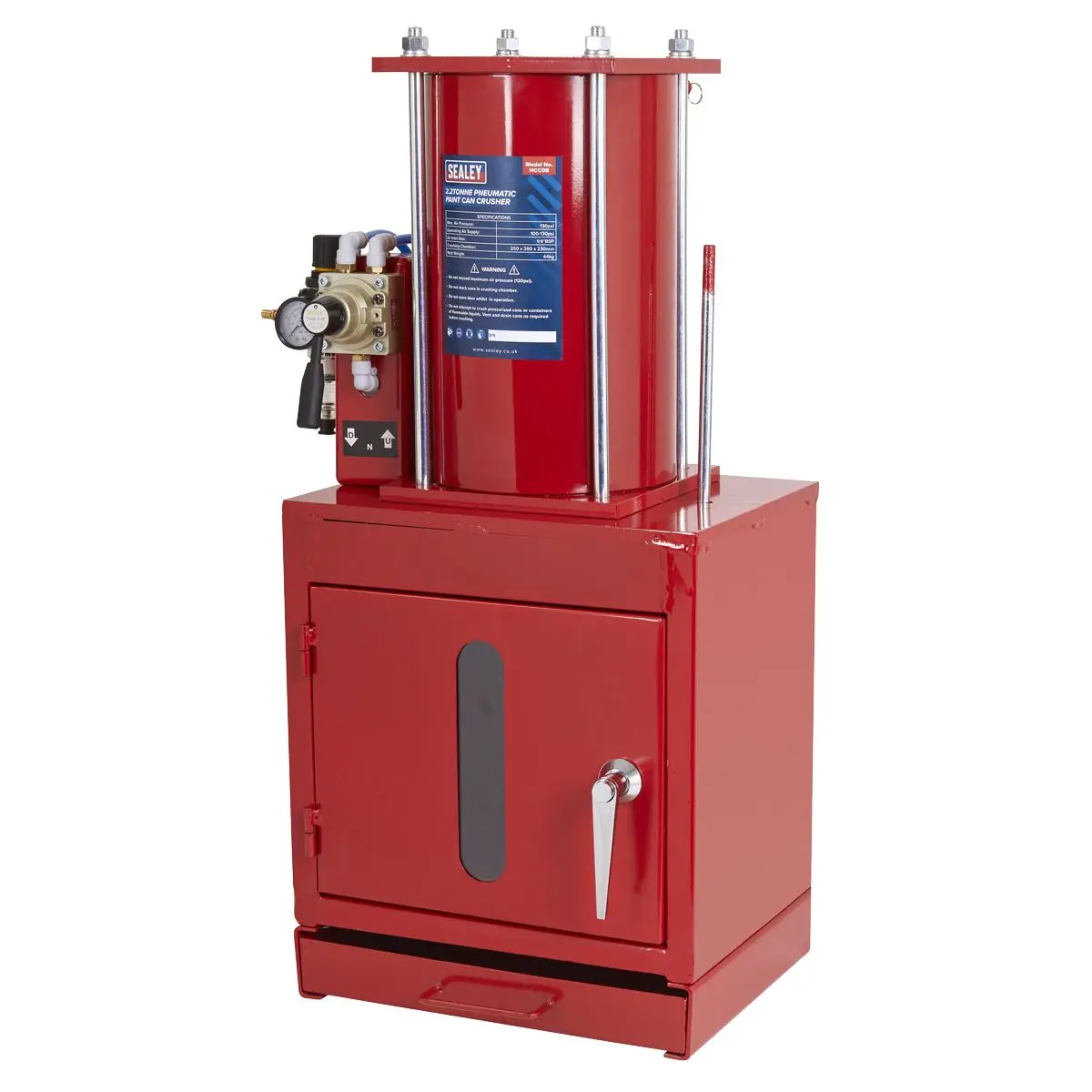 Sealey Pneumatic Paint Can Crusher 2.2 Tonne - Image 2