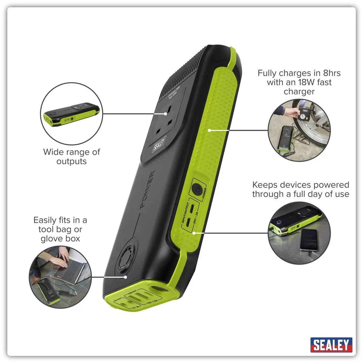 Sealey Power Pack 160W AC 115Wh Capacity - Lithium - Image 5