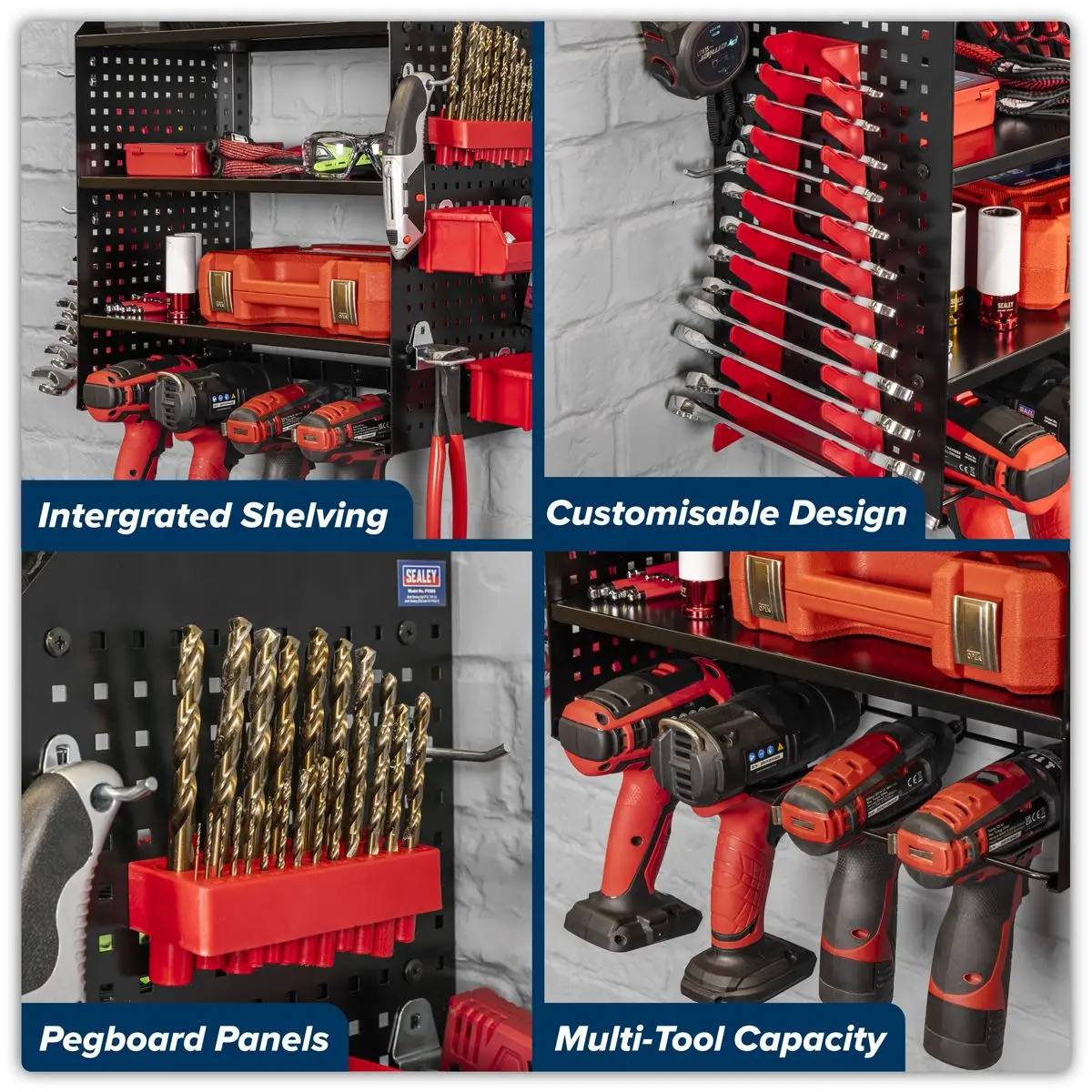 Sealey Power Tool Storage Rack with Shelves - Image 10