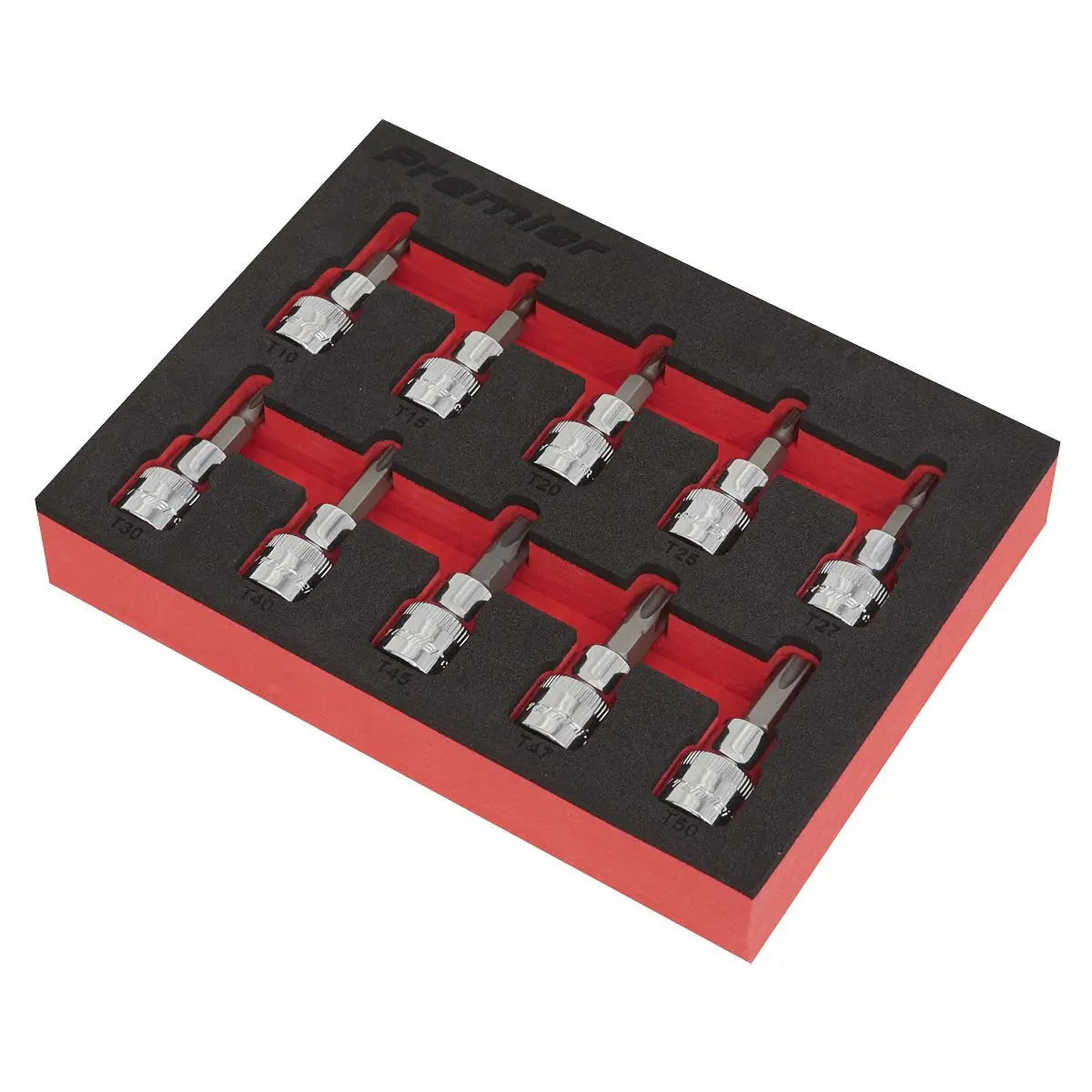 Sealey Premier 10 Piece 3/8" Drive Trx-Star Socket Bit Set in EVA Tray T10-T50 - Image 3