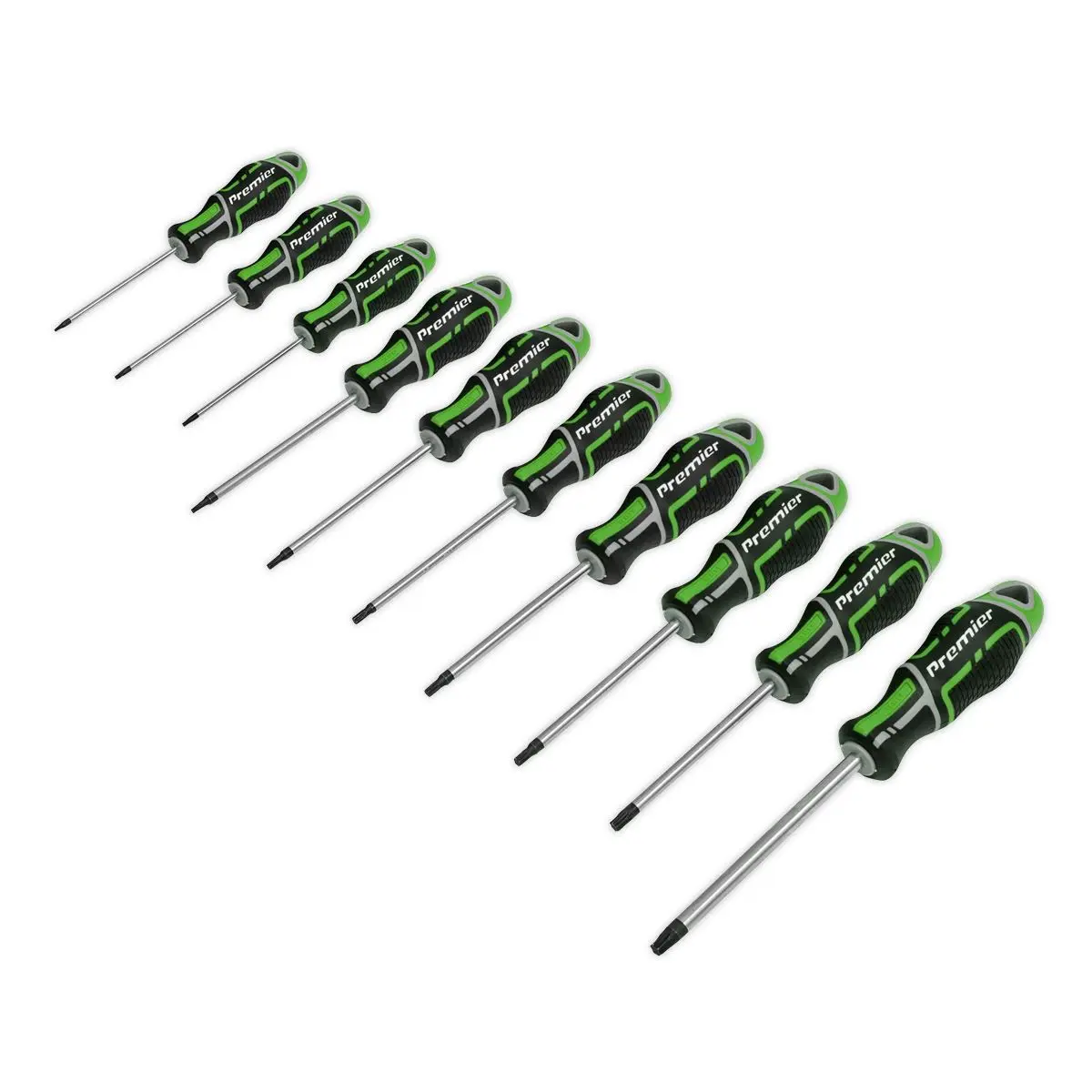 Sealey Premier Screwdriver Set 10pc TRX-Star* GripMAX® - Hi-Vis Green