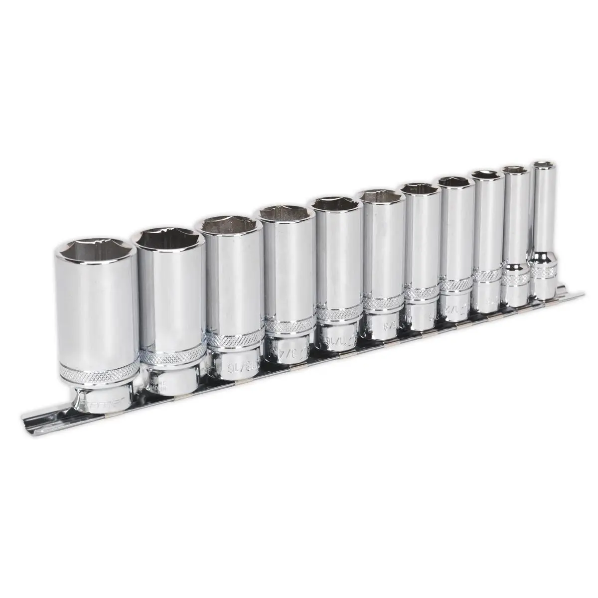 Sealey Premier 11 Piece 3/8" Drive Deep Lock On Socket Set Imperial 5/16"-15/16