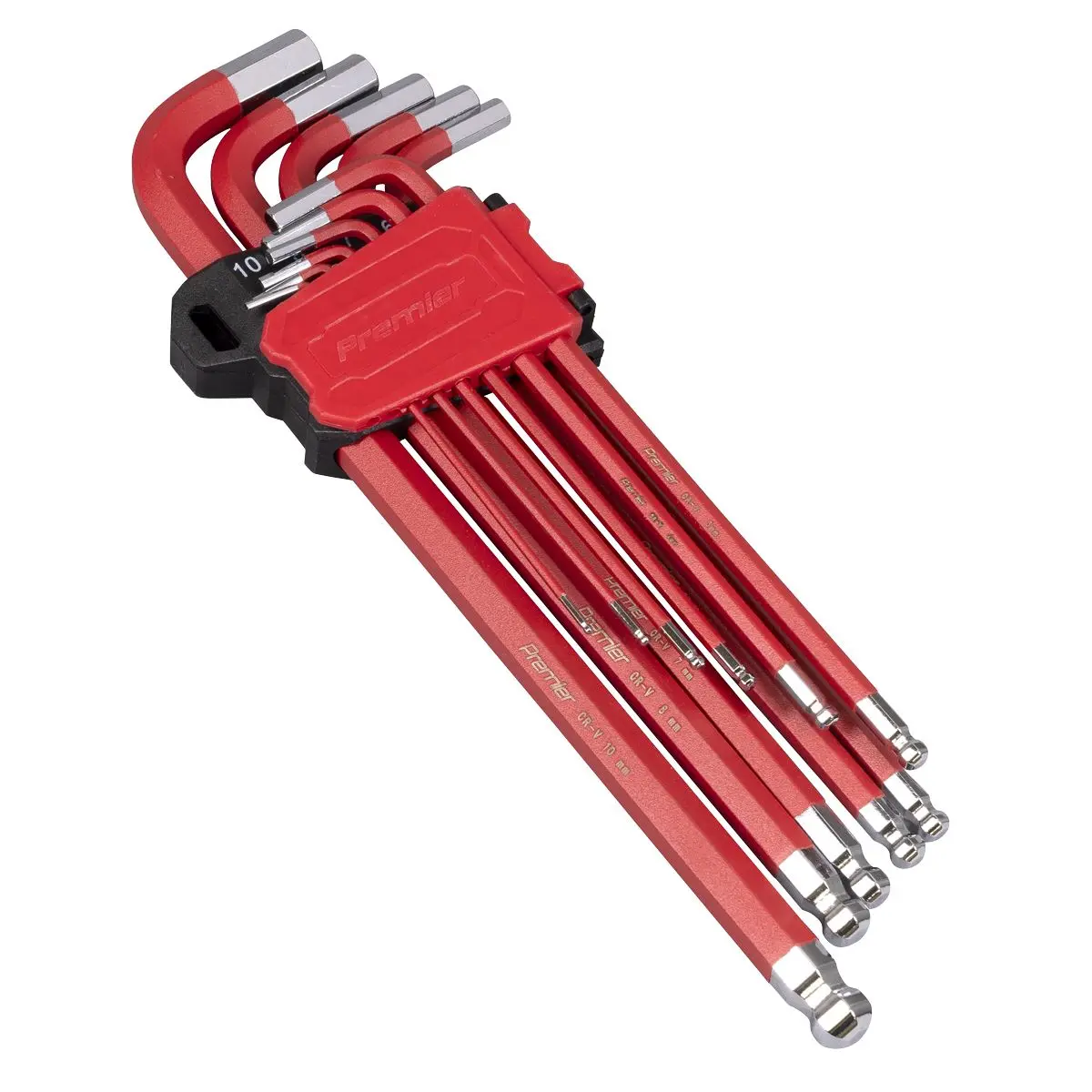 Sealey Premier 11 Piece Anti-Slip Ball End Hex Key Set Metric Extra Long Allen - Image 2