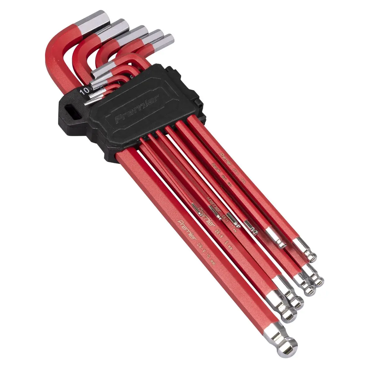 Sealey Premier 11 Piece Anti-Slip Ball End Hex Key Set Metric Extra Long Allen - Image 3