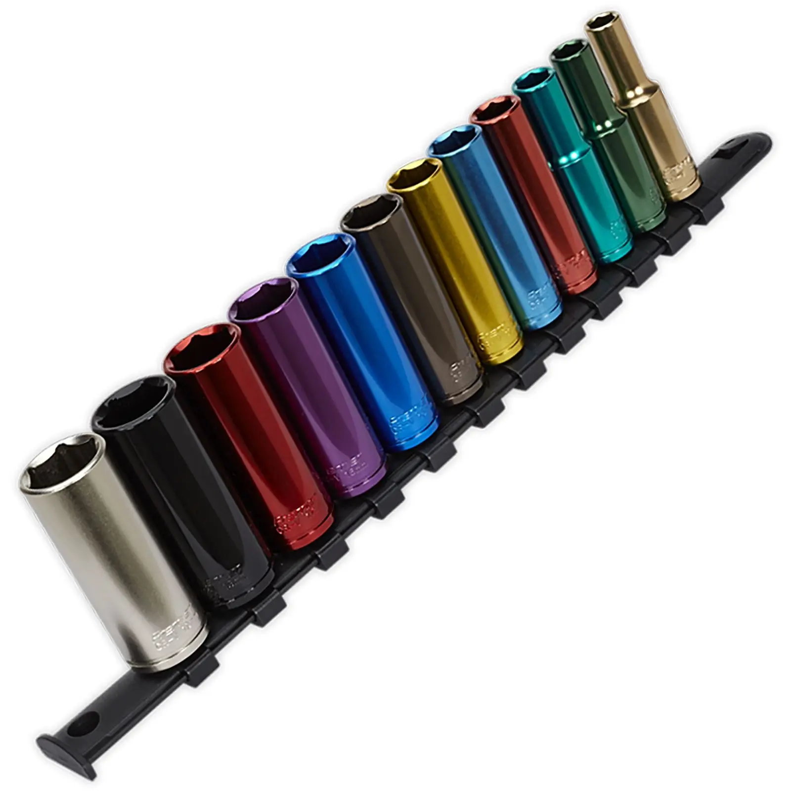 Sealey Premier 12 Piece 3/8" Drive Multi Coloured Deep Socket Set 8-19mm