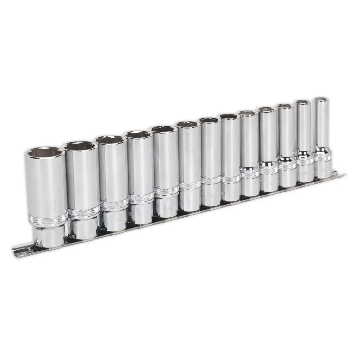 Sealey Premier 13 Piece 1/2" Drive Deep Lock On Socket Set Metric 10-24mm