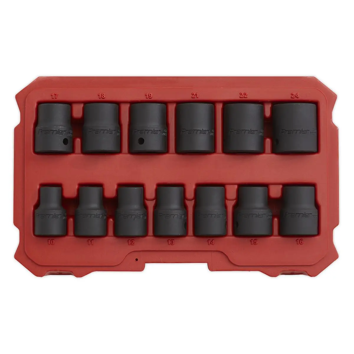Sealey Premier 13 Piece 1/2" Drive Lock On Impact Socket Set 10-24mm Rounded Nuts - Image 3