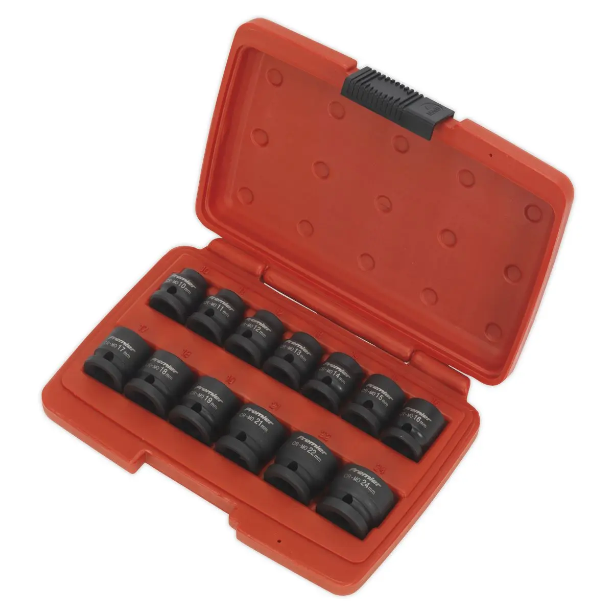 Sealey Premier 13 Piece 1/2" Drive Low Profile Impact Socket Set 10-24mm WallDrive - Image 9