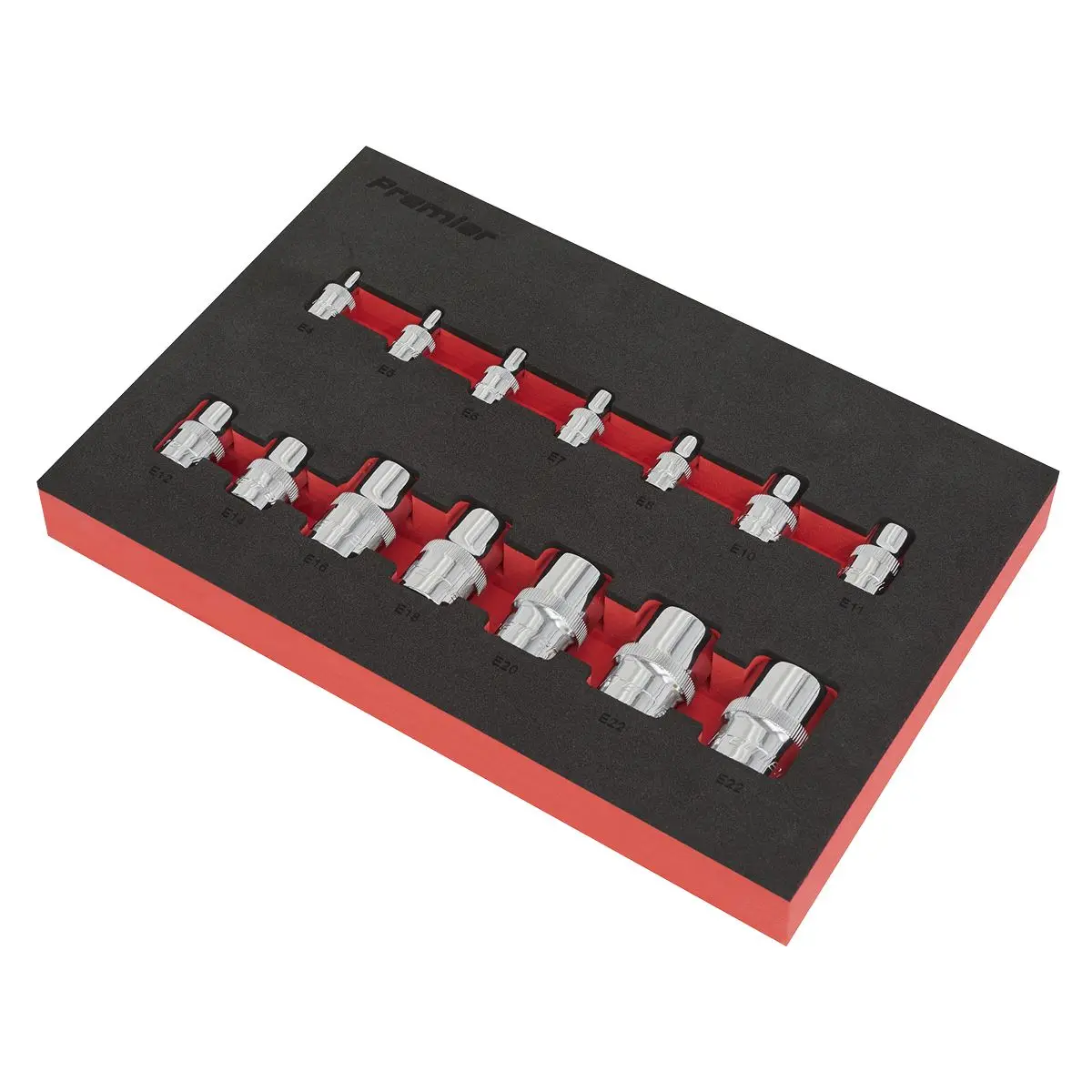 Sealey Premier 14 Piece Trx-Star 1/4" 3/8" 1/2" Drive Socket Set in EVA Tray E4-E24 - Image 3