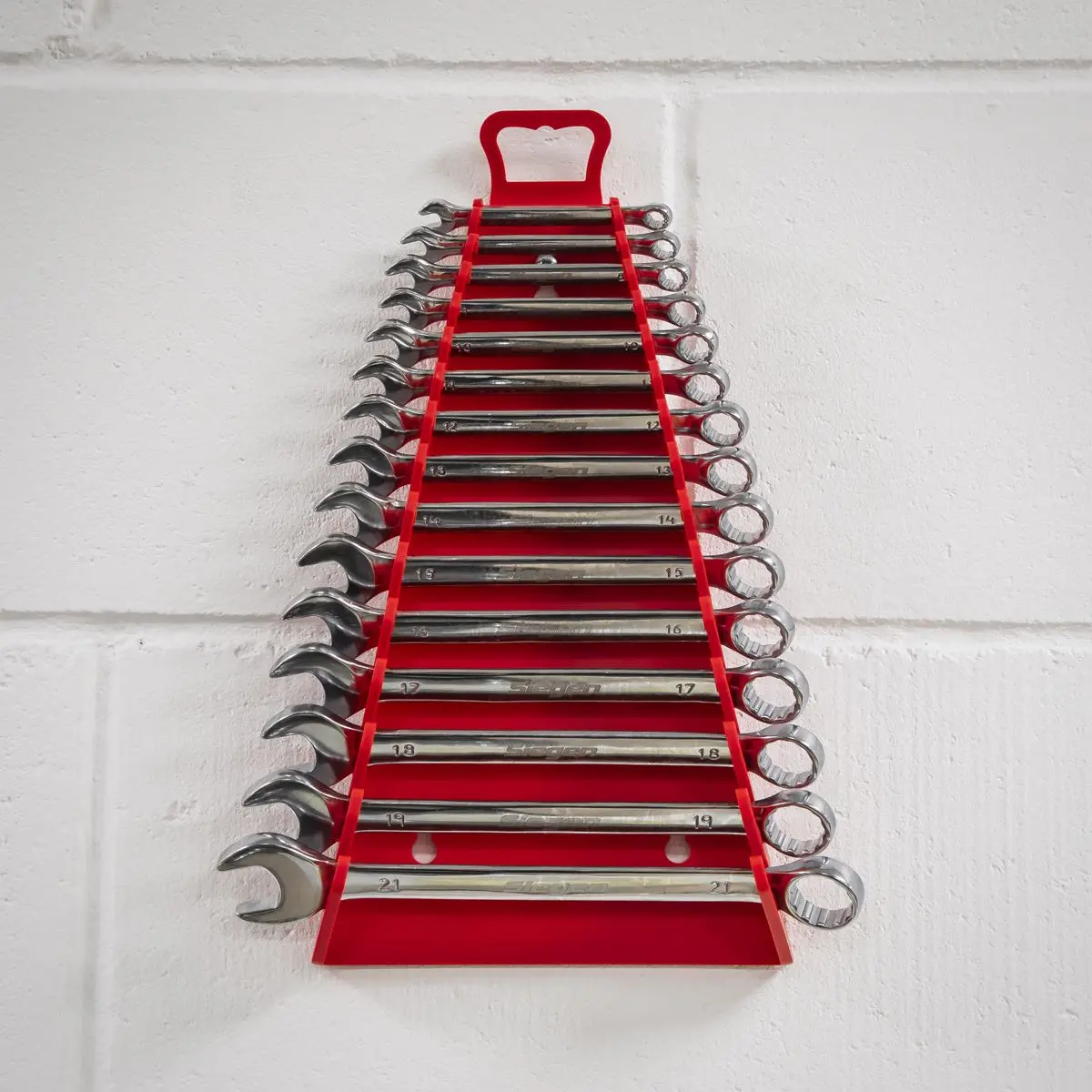 Sealey Premier 15 Capacity Reverse Spanner Rack Non Marking Wall Mounted Storage - Image 7