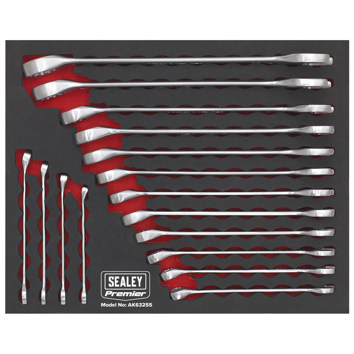Sealey Premier 16 Piece Cold Stamped Combination Spanner Set Metric 6-22mm - Image 4