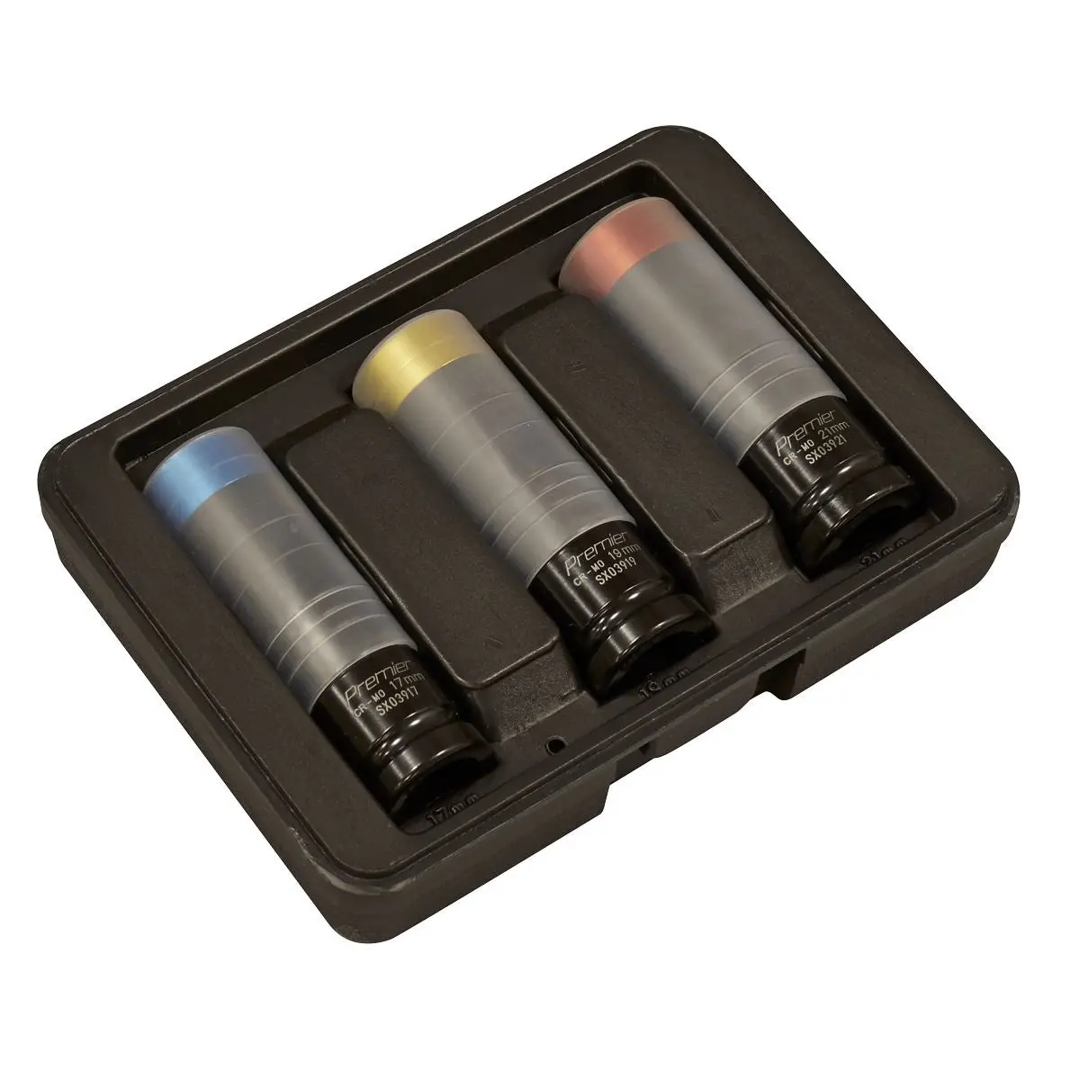 Sealey Premier 3 Piece 1/2" Drive Alloy Wheel Ultra Power Impact Socket Set Sleeved - Image 7