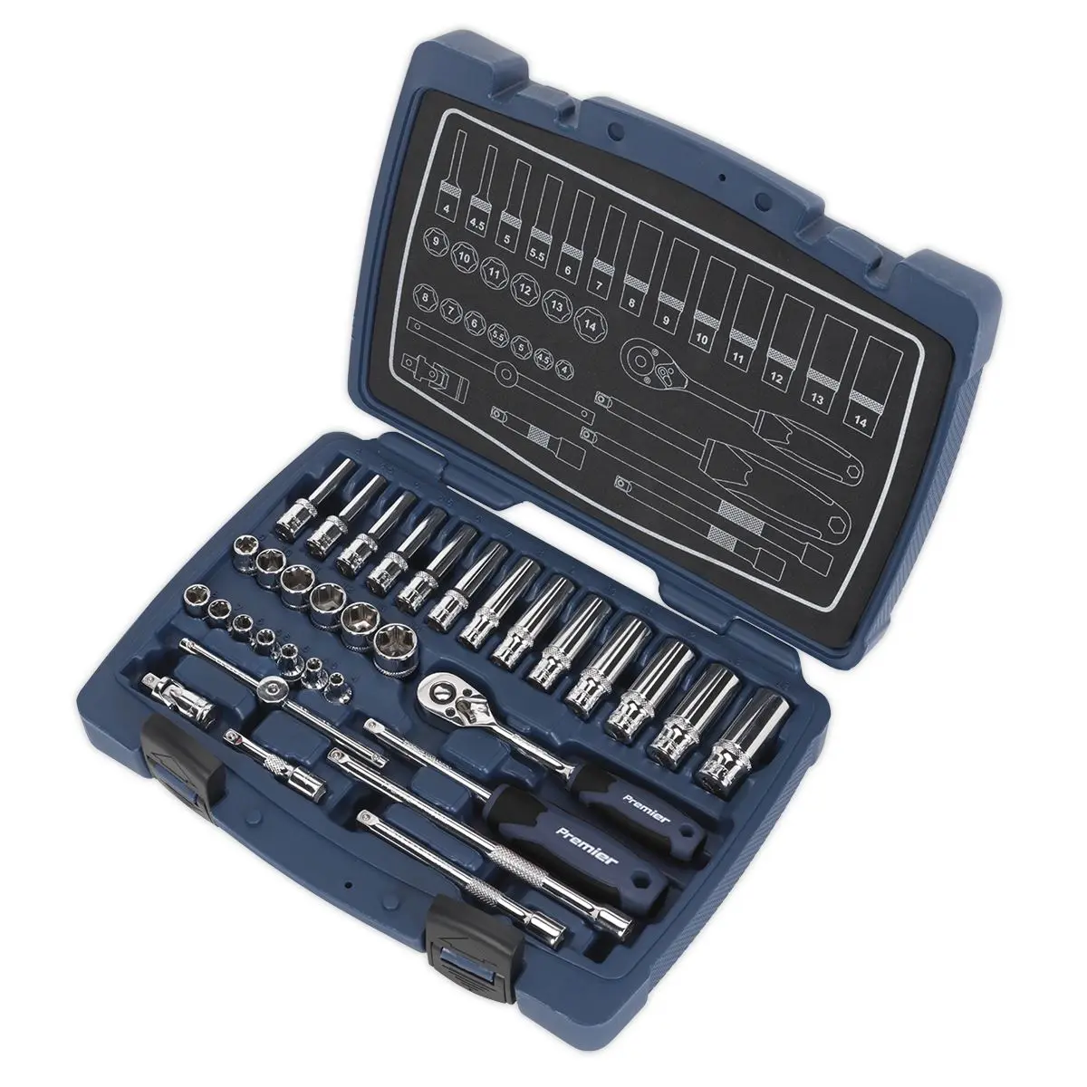Sealey Premier 33 Piece 1/4" Drive Metric Socket Set 4-14mm - Image 2