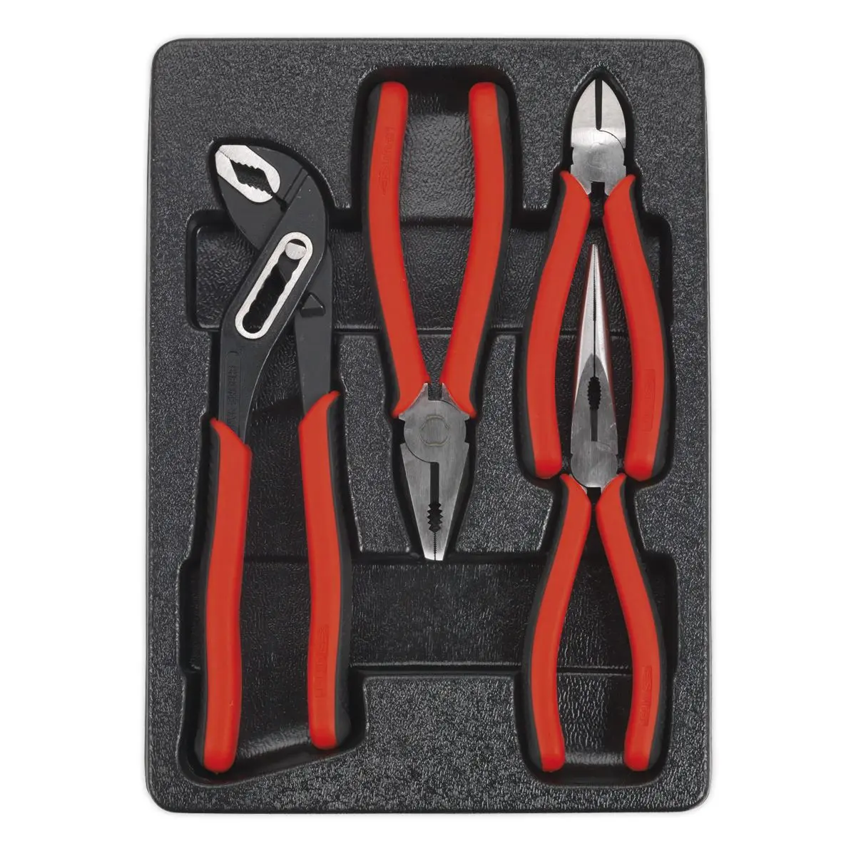 Sealey Premier Pliers Set Combi Water Pump Side Cutting Long Nose Serrated 4pc - Image 3