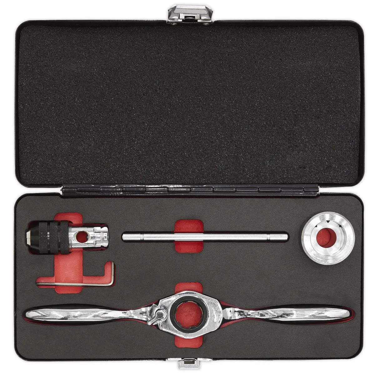 Sealey Tap & Die Holder Set Bi-Directional Ratchet Thread Repair M3-M12 5pc - Image 3