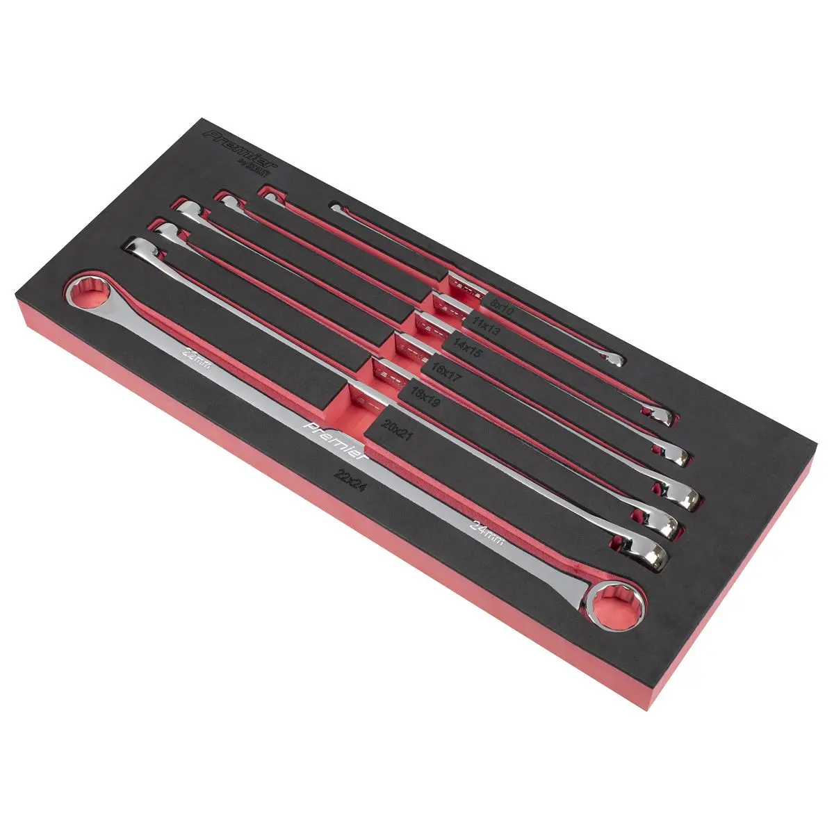 Sealey Premier Extra-Long Double End Ring Spanner Set 7pc - Image 2