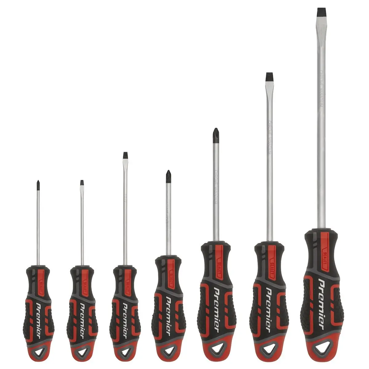 Sealey Premier Screwdriver Set 7pc GripMAX® - Red - Image 5