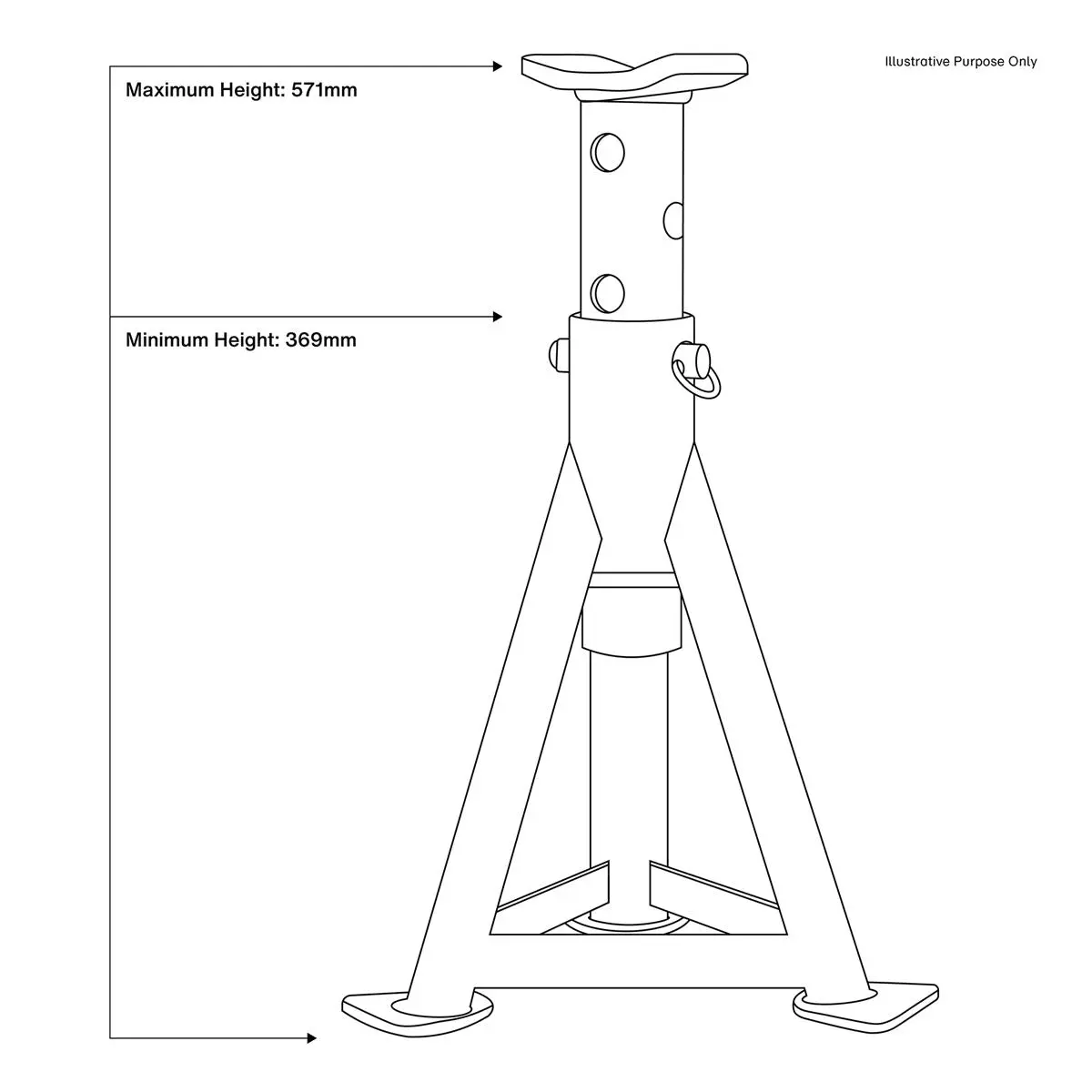 Sealey Premier Premier Axle Stands (Pair) 6 Tonne Capacity per Stand - Yellow - Image 5