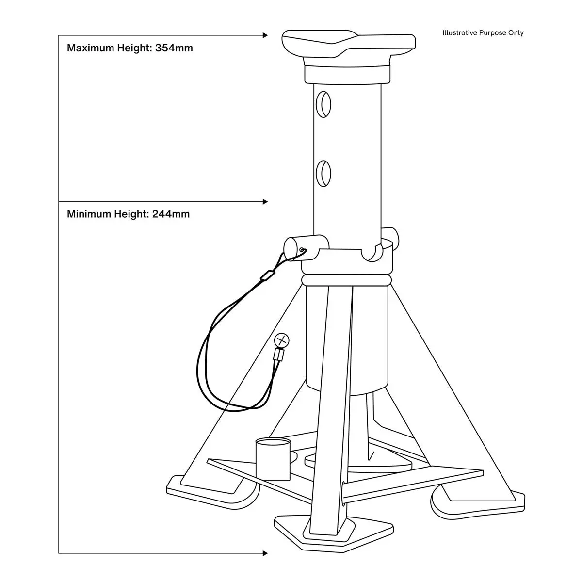 Sealey Premier Premier Short Axle Stands (Pair) 7 Tonne Capacity per Stand - Image 2