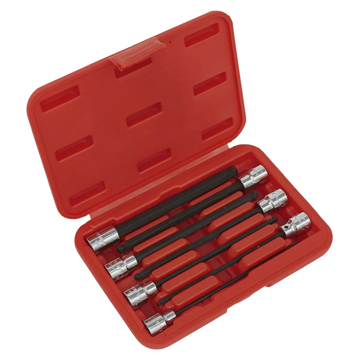 Sealey Premier Ball-End Hex Socket Bit Set 7pc 3/8"Sq Drive 150mm Metric
