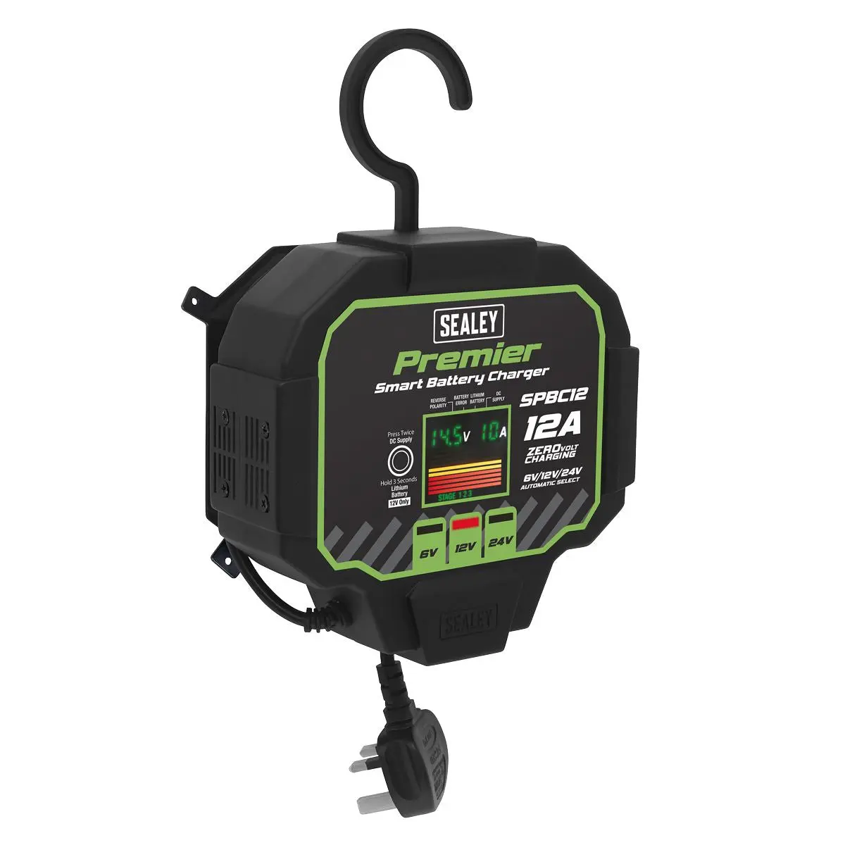 Sealey Premier Battery Maintainer Charger 12A Fully Automatic