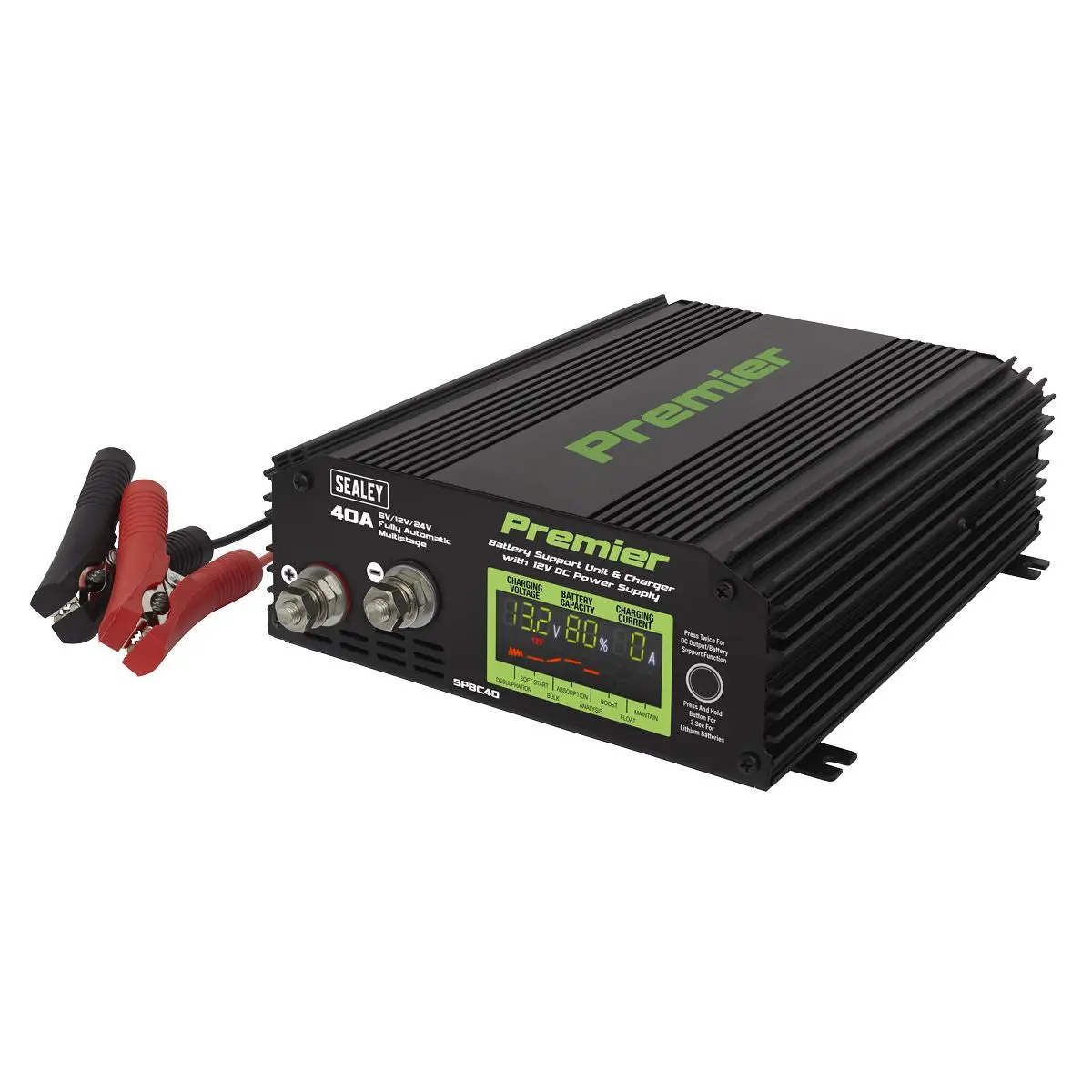 Sealey Premier Battery Support Unit Charger & Maintainer 40A - Image 5