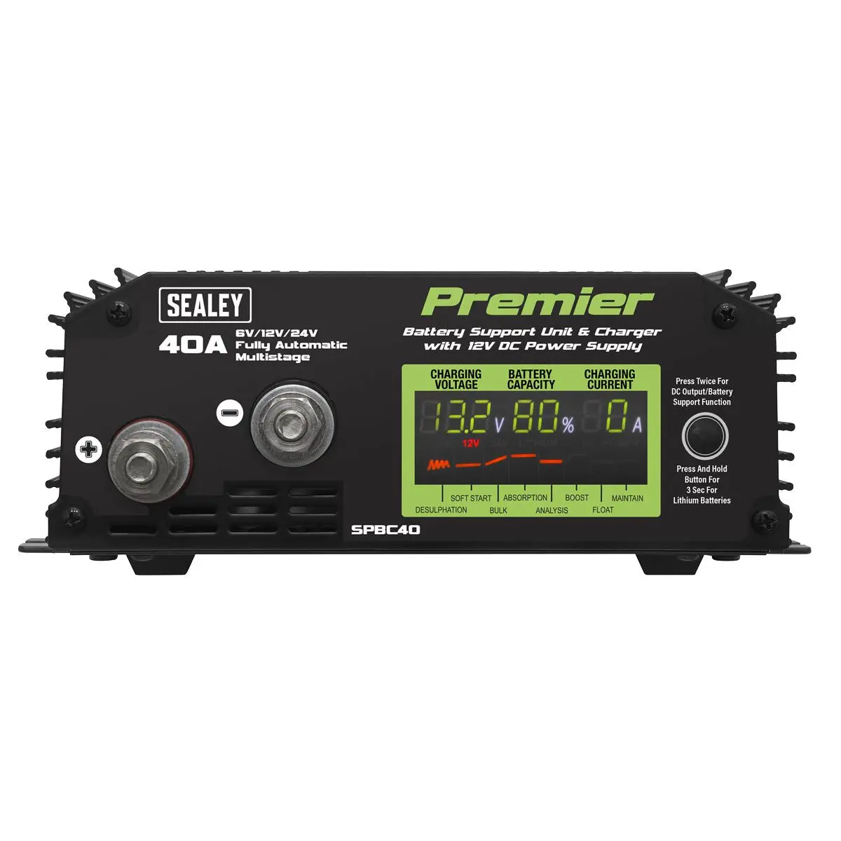 Sealey Premier Battery Support Unit Charger & Maintainer 40A - Image 6