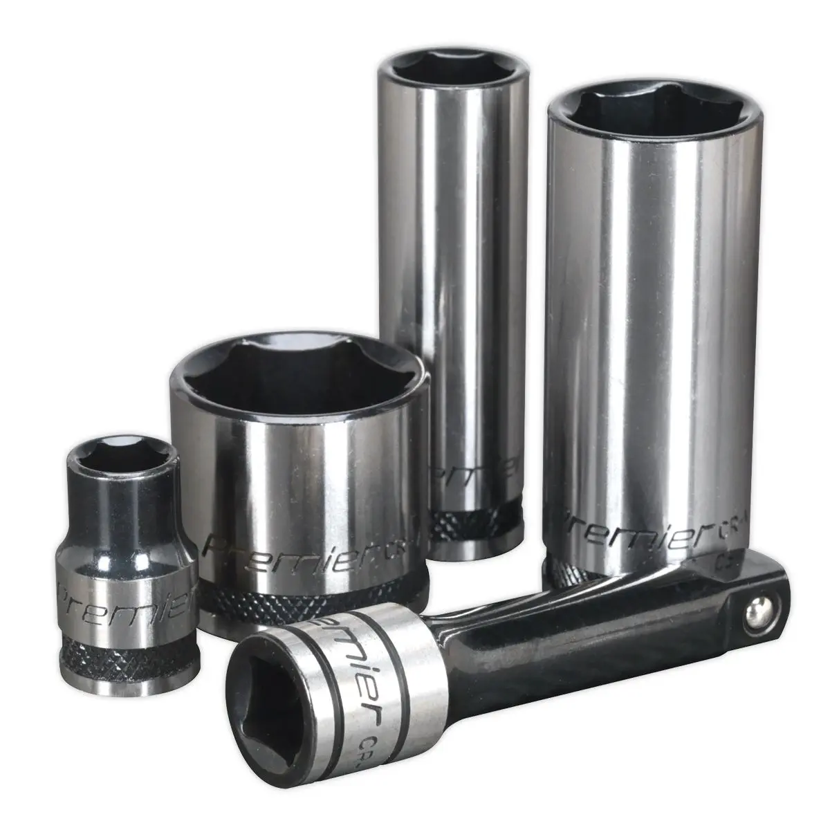 Sealey Premier Black 34 Piece 3/8" Drive Metric Socket Set WallDrive Ratchet Handle - Image 13