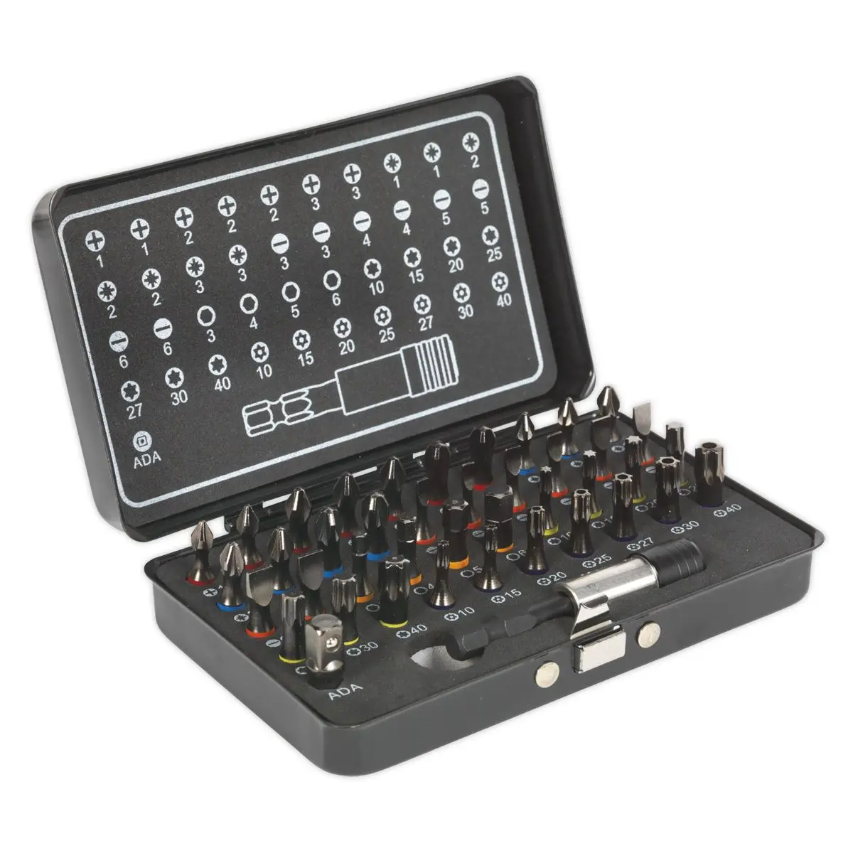 Sealey Premier Black 42 Piece Impact Grade Torsion Bit Set Slotted Phillips Trx Star Hex - Image 5