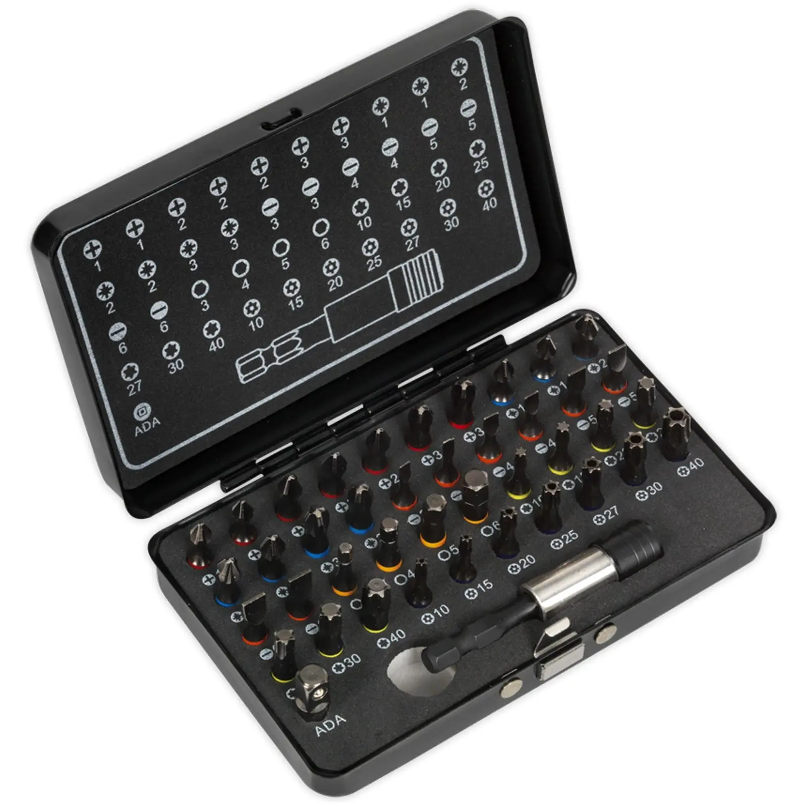 Sealey Premier Black 42 Piece Impact Grade Torsion Bit Set Slotted Phillips Trx Star Hex - Image 7